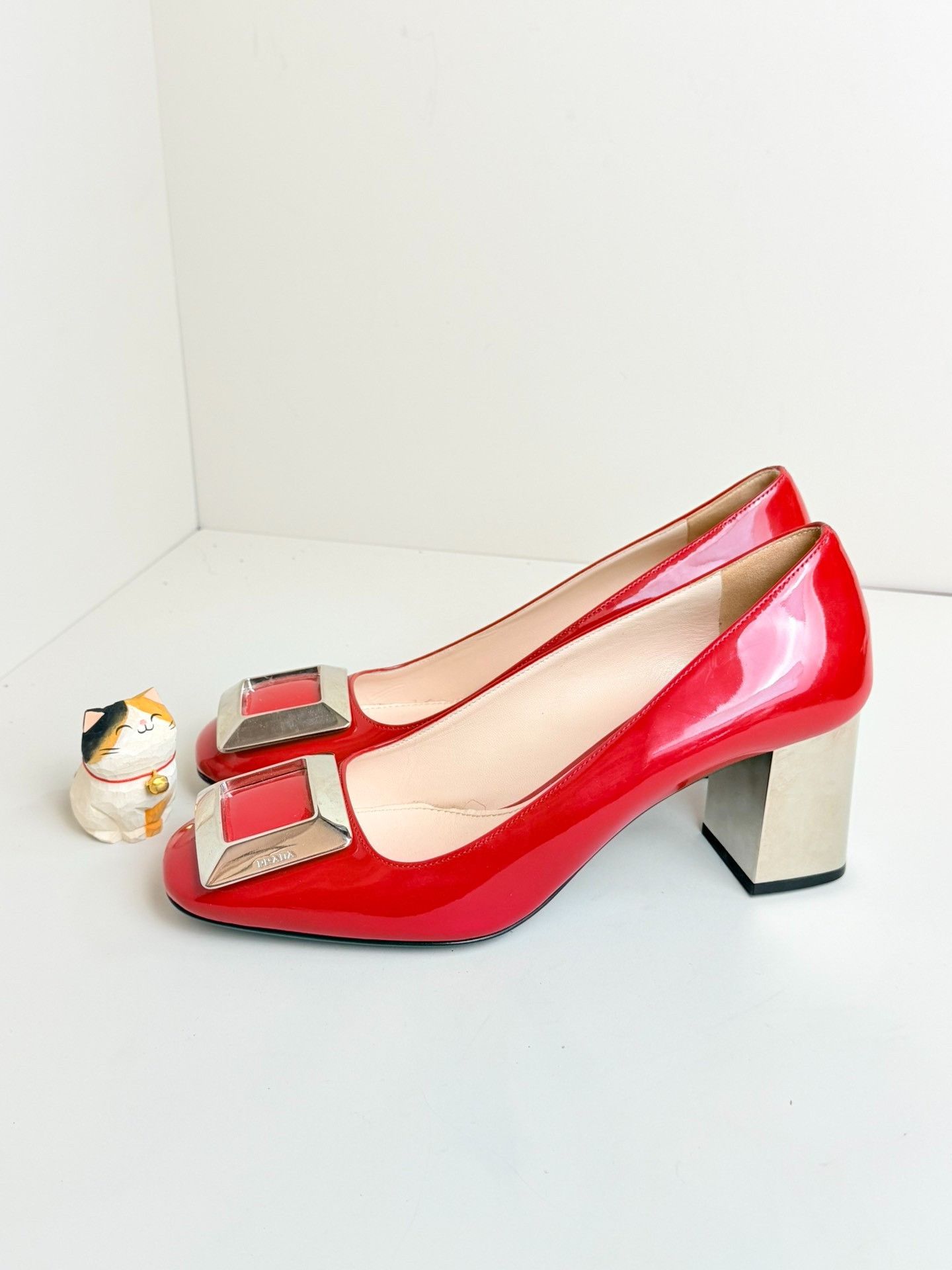 Prada Prada Patent Red Lowtop Sneakers us_7 Women Size US 7 / IT 37 - 1 Thumbnail