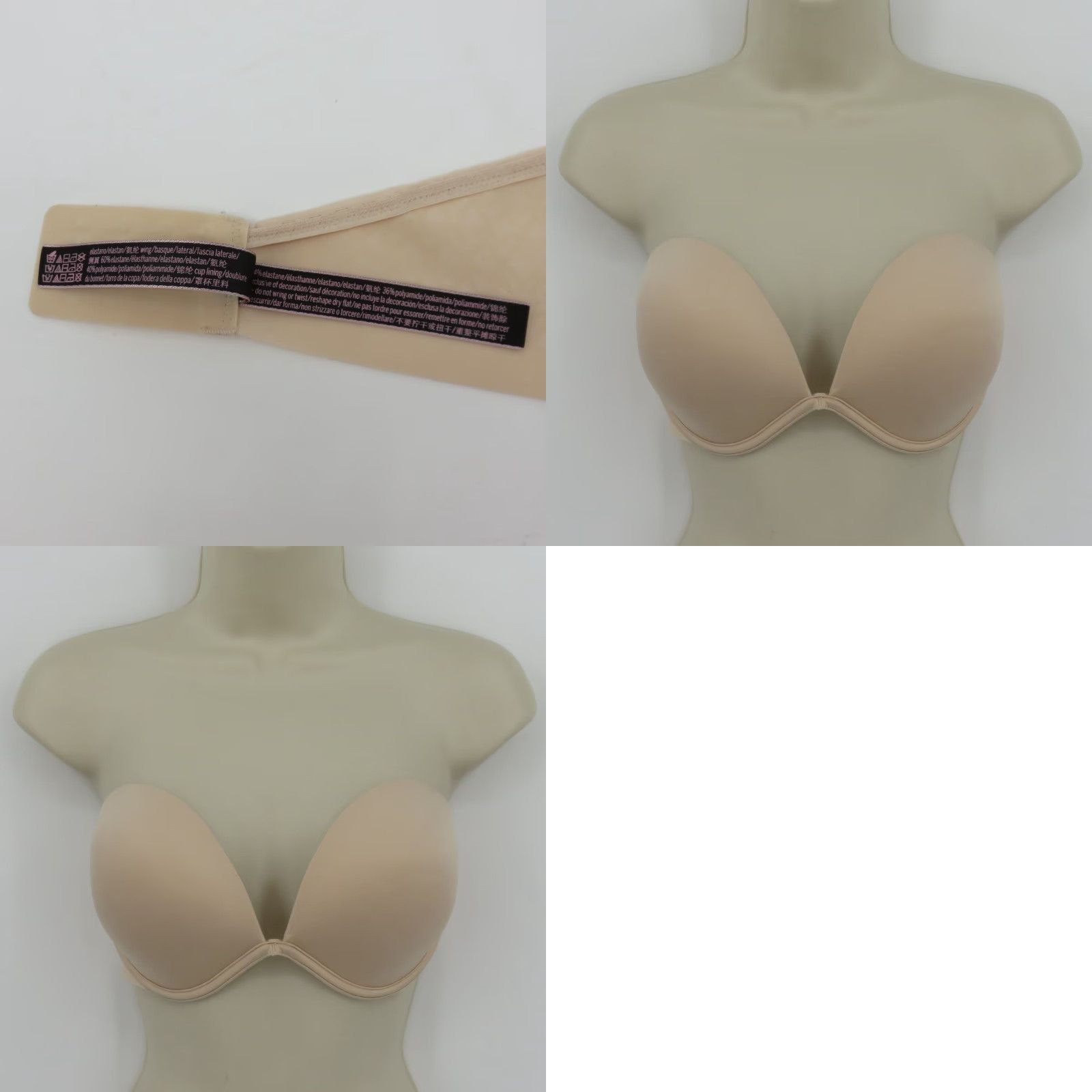 Victoria's Secret Victoria's Secret Bra 36D Balconette Underwire Padded Strapless Beige Women Size ONE SIZE - 9 Thumbnail