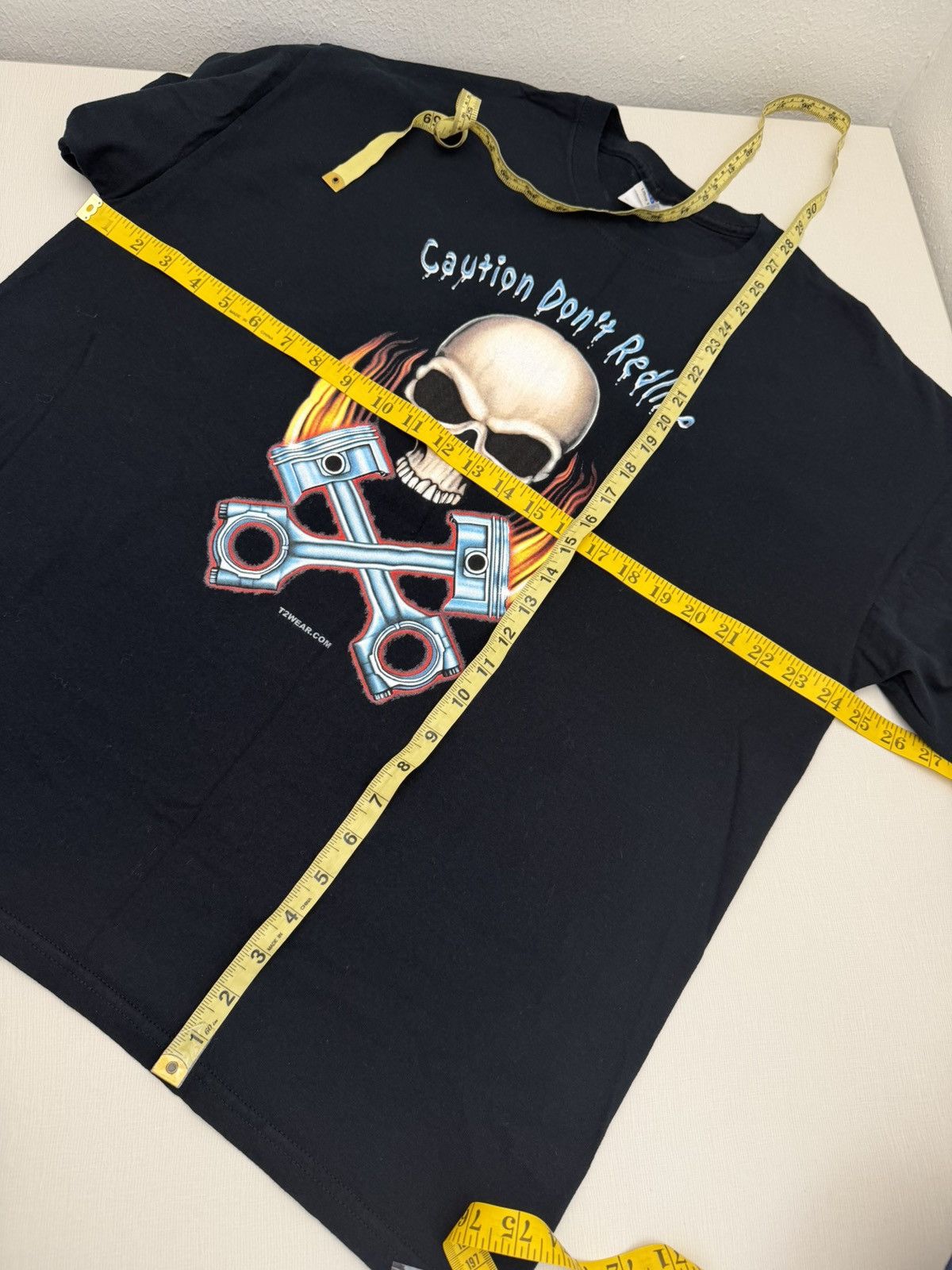 Harley Davidson Vtg Y2K Ghost Rider “Caution Don't Redline” Skull Piston XL Size US XL / EU 56 / 4 - 4 Thumbnail