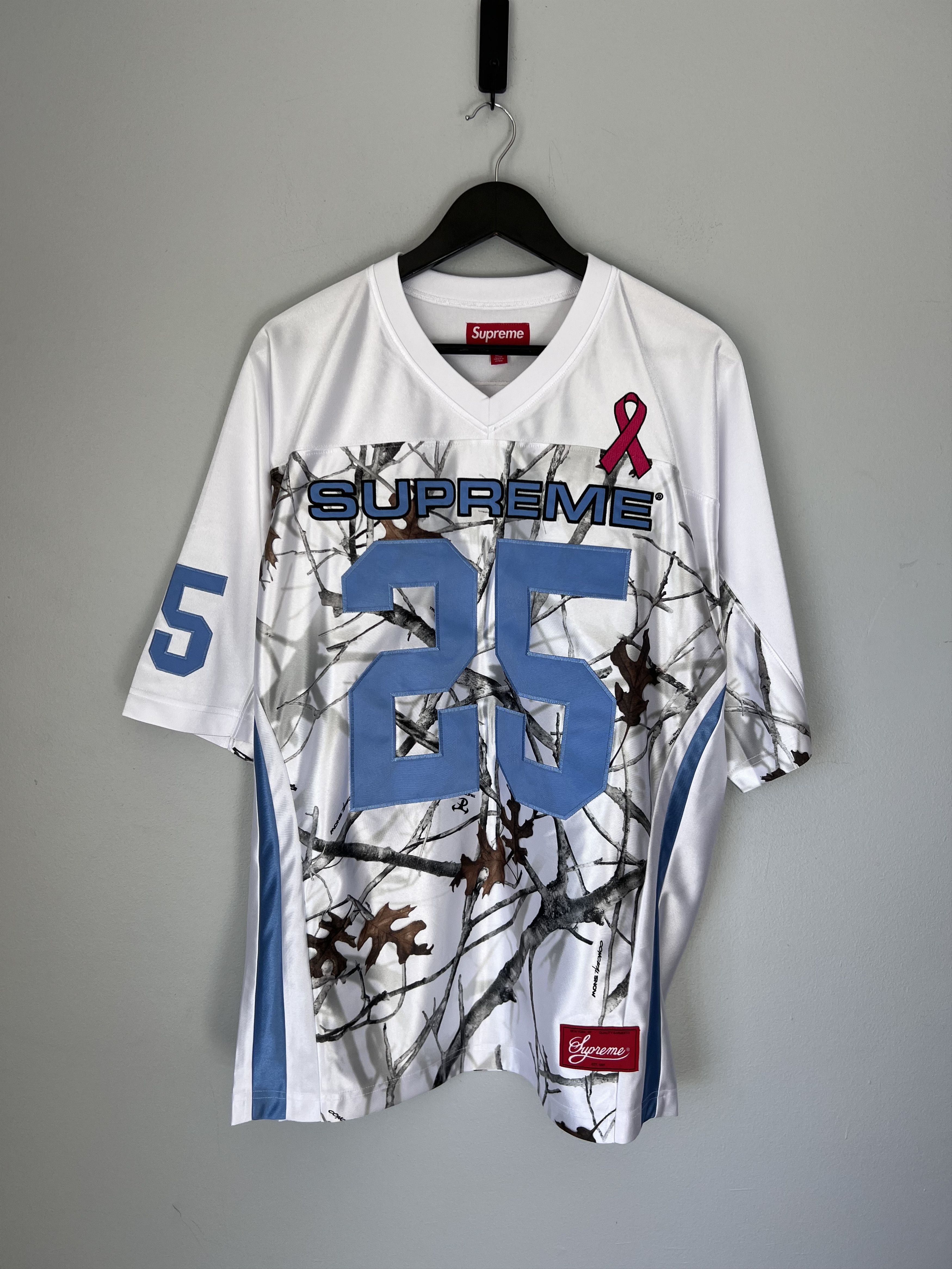 Supreme Breast Cancer Awareness Football Jersey White Camo