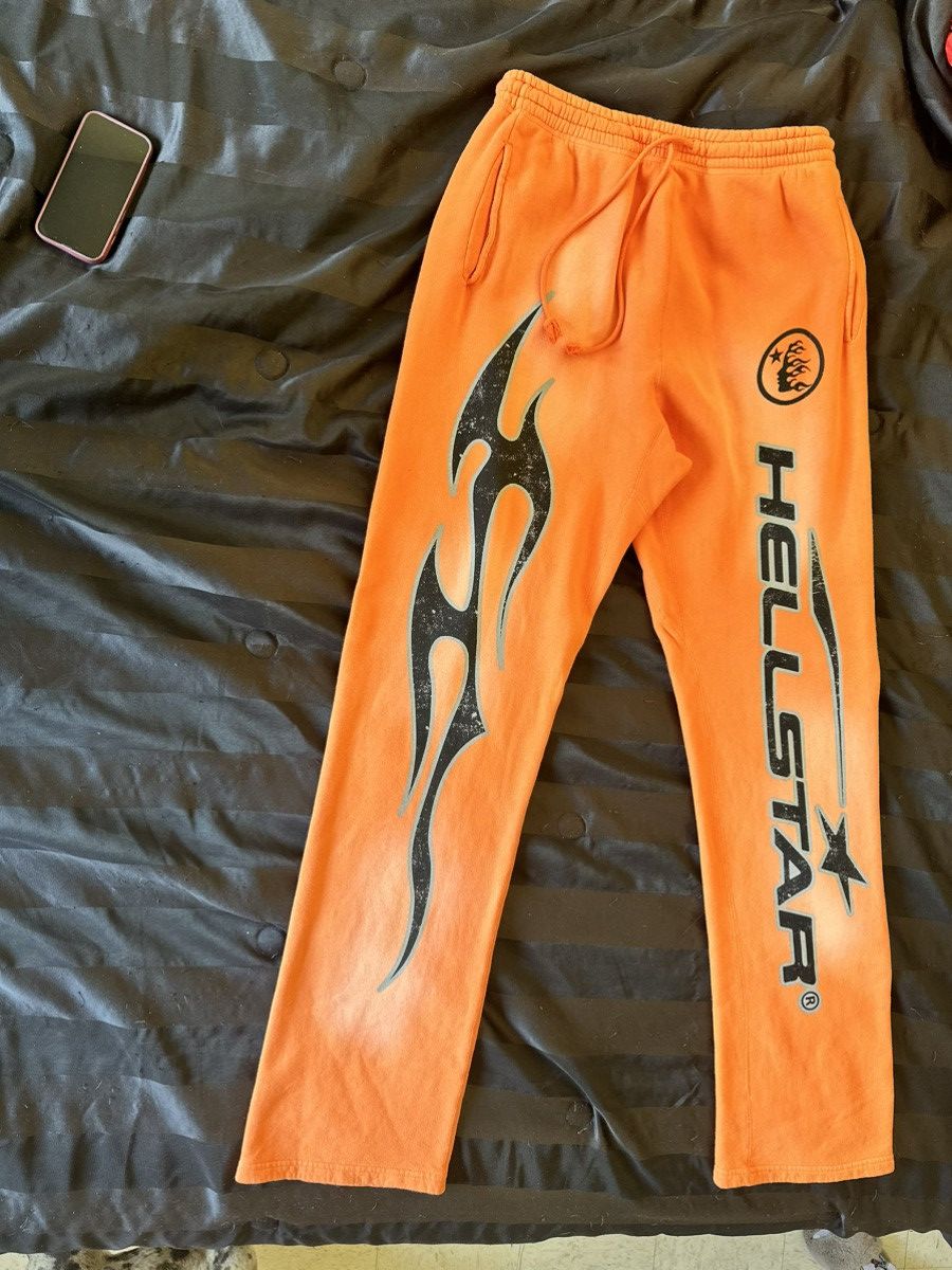 HELLSTAR Hellstar Fire Orange Flare Bottom Sweatpants Size US 34 / EU 50 - 1 Thumbnail