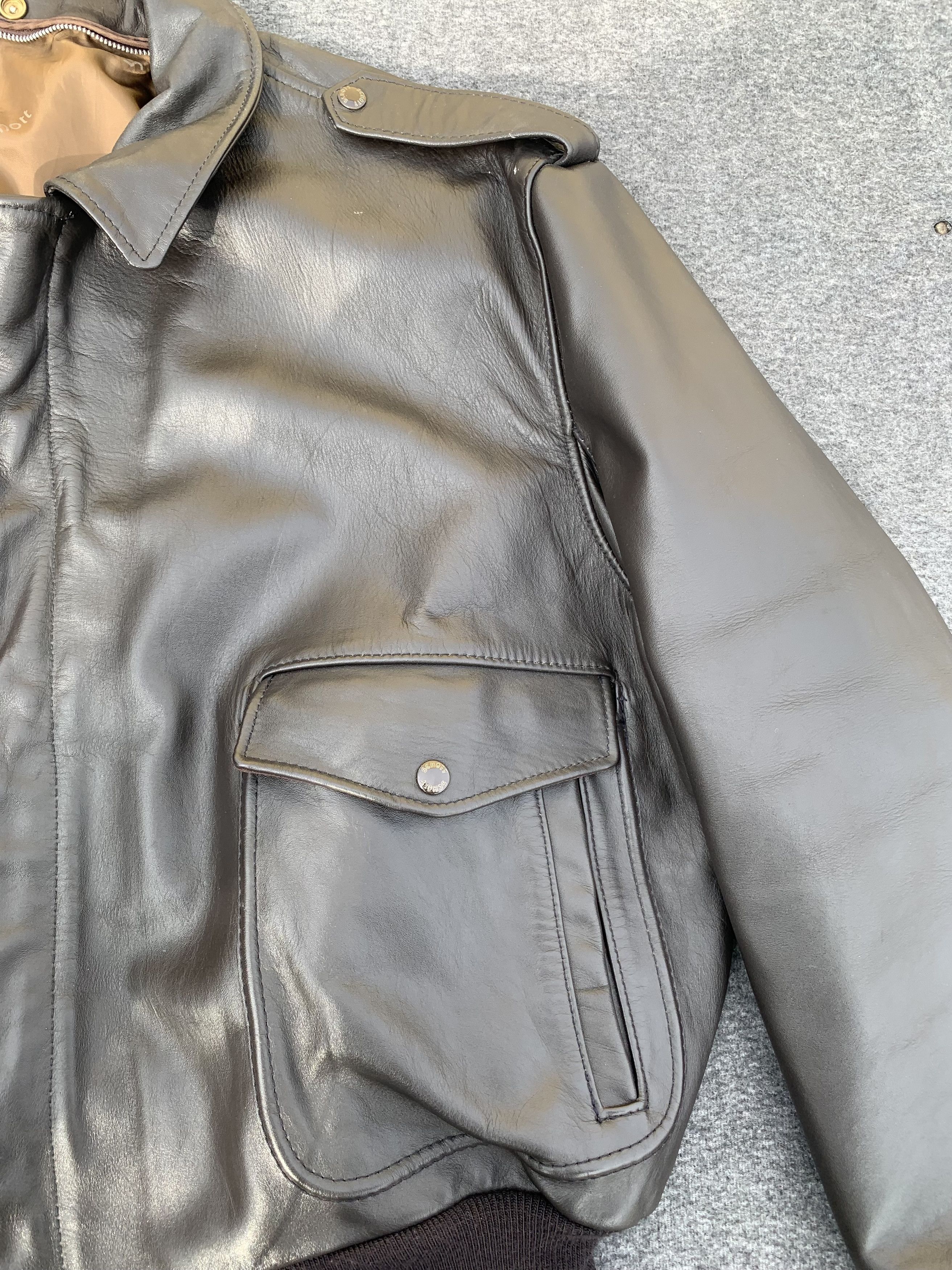 Schott Schott NYC 684SM – Naked Cowhide Flight Jacket – Size 52 US Size US L / EU 52-54 / 3 - 9 Thumbnail