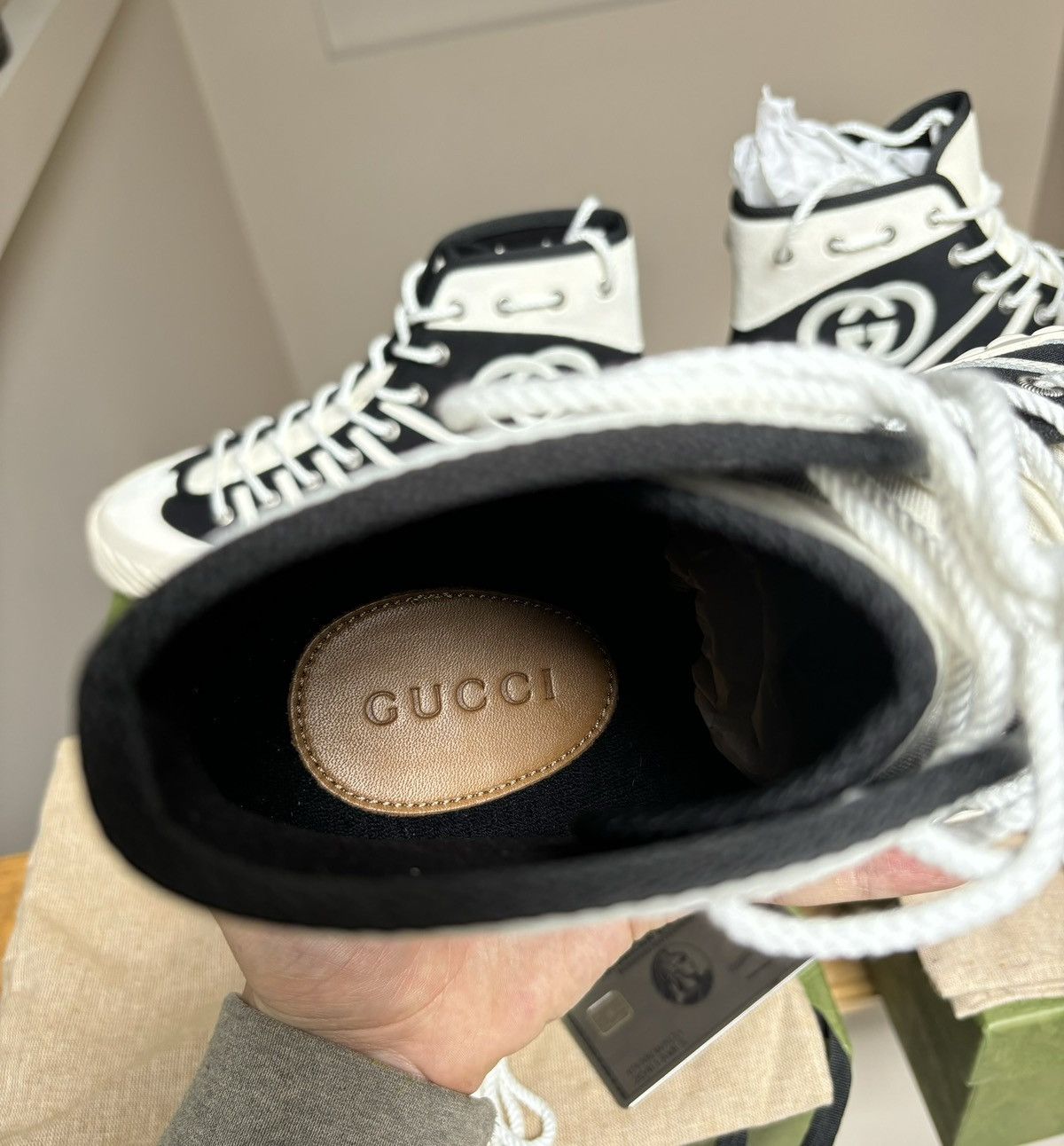 Gucci Gucci GG Black/White Interlock High Tops Size US 8.5 / EU 41-42 - 5 Thumbnail