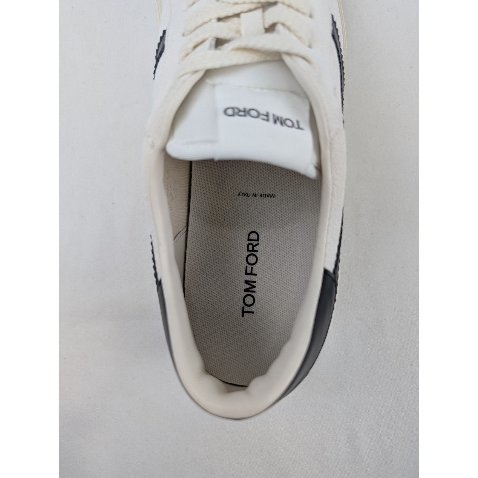 Tom Ford o1rshd1 Jarvis low-top canvas and leather sneakers in white Size US 8 / EU 41 - 17 Thumbnail