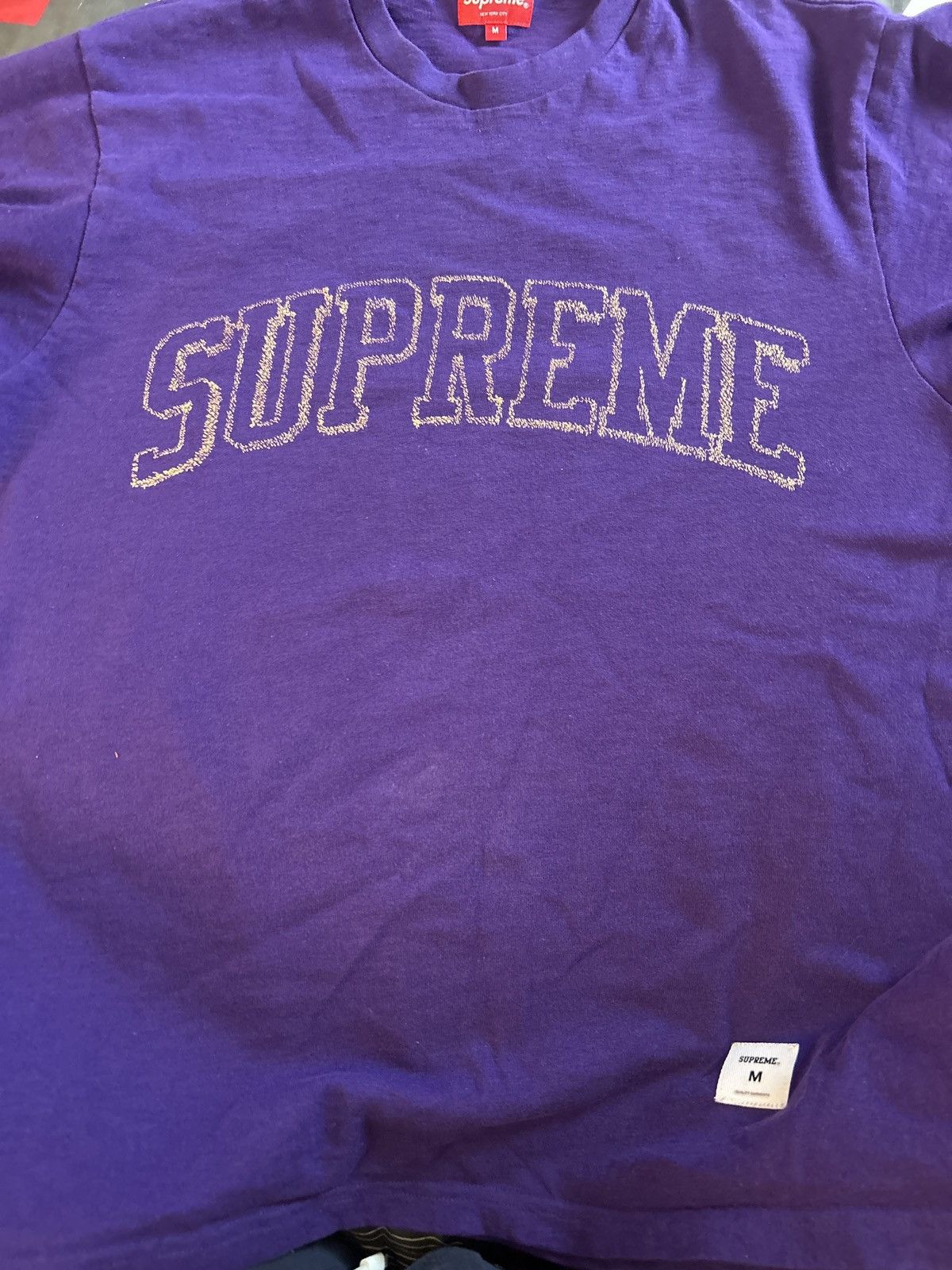 Supreme supreme embroidered short sleeve top ‘purple’ Size US M / EU 48-50 / 2 - 2 Thumbnail