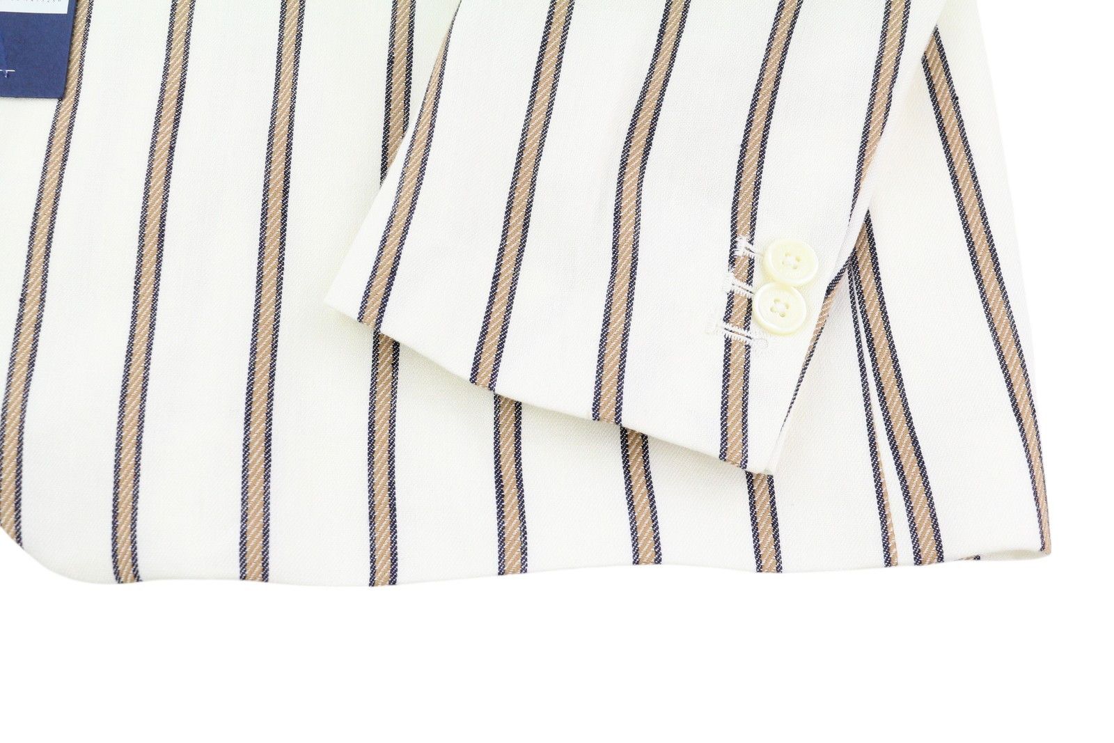 Gant STRIPE LINEN EU42 Off-White Linen Notch Blazer 85340 Size L / US 10 / IT 46 - 6 Thumbnail