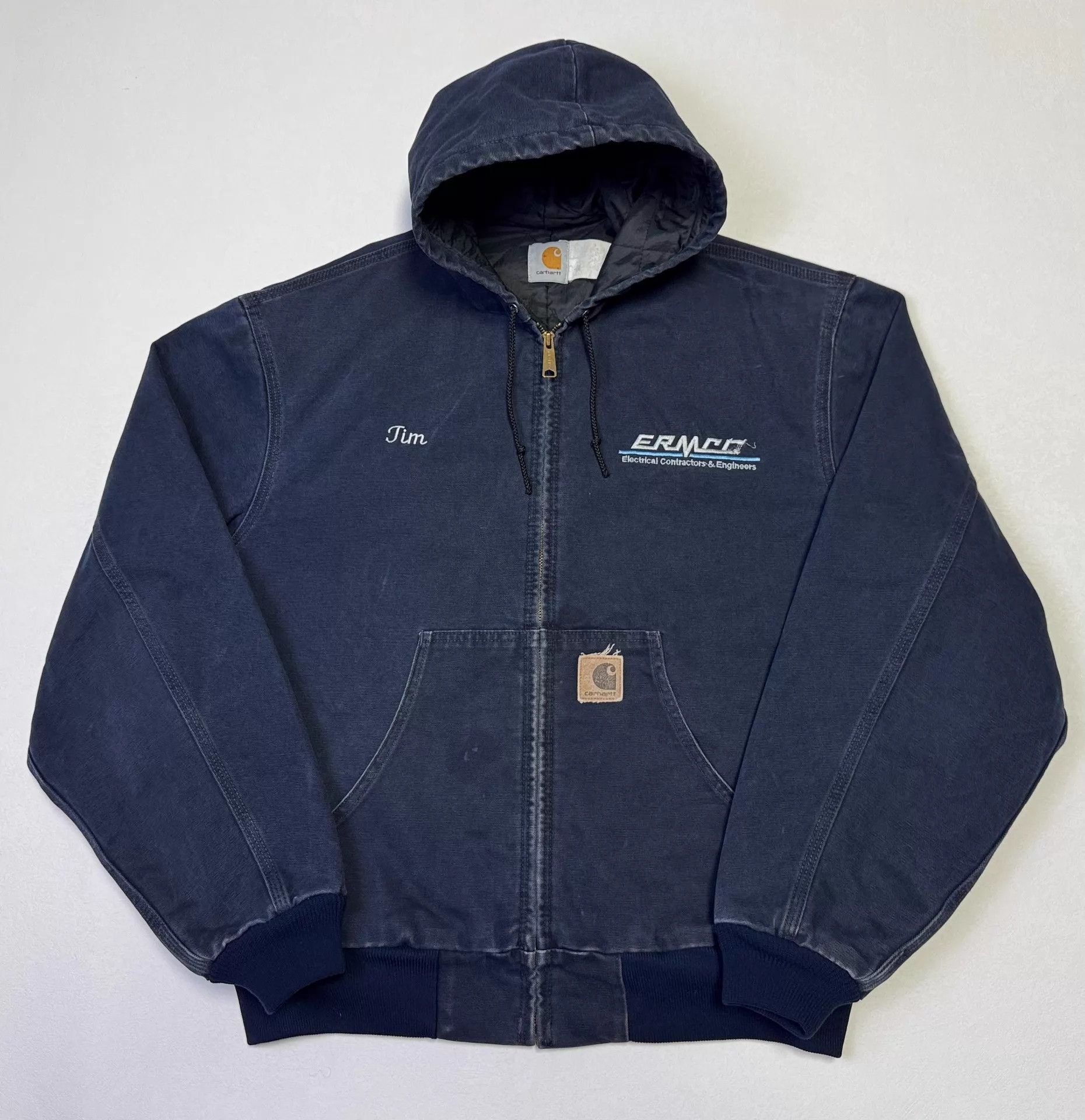 Carhartt Vintage Carhartt JQ283 INDIGO XL Hooded Work Jacket Size US XL / EU 56 / 4 - 2 Thumbnail