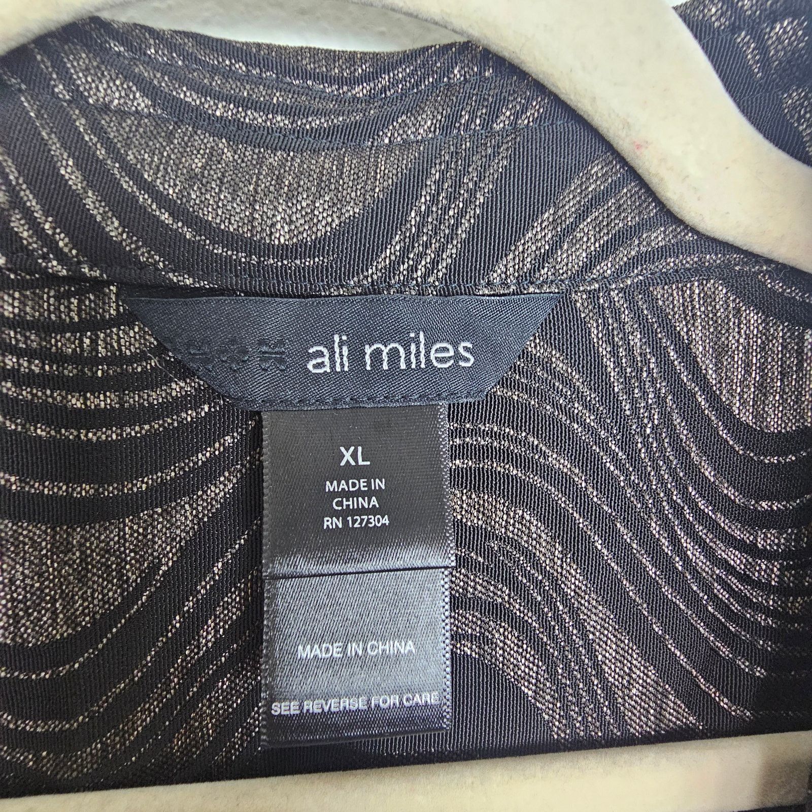 Miles New York Ali Miles Metallic Waves Jacket Top Sz XL Artsy Modern Chic Size XL / US 12-14 / IT 48-50 - 7 Thumbnail