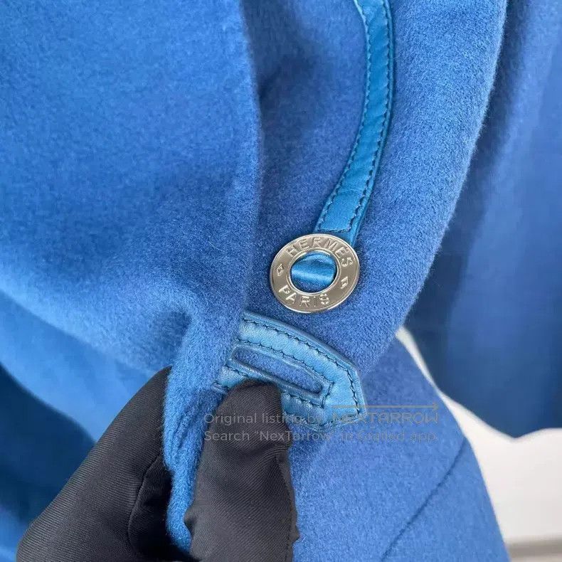 Hermes Hermes Gemstone blue inner chained short cashmere coat Size XS / US 0-2 / IT 36-38 - 3 Thumbnail