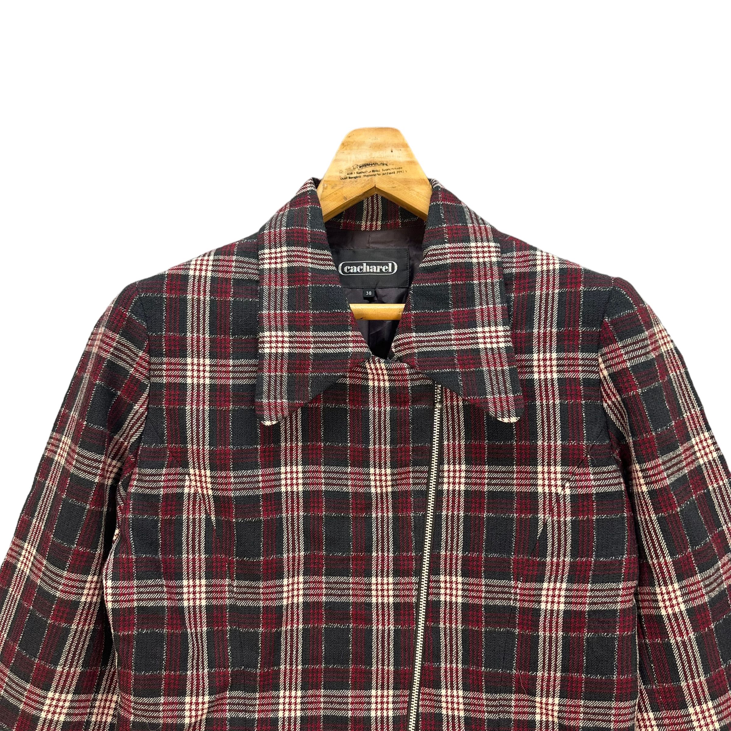 Cacharel CACHAREL TARTAN ASYMMETRICAL JACKET #7837-181 Size S / US 4 / IT 40 - 2 Thumbnail