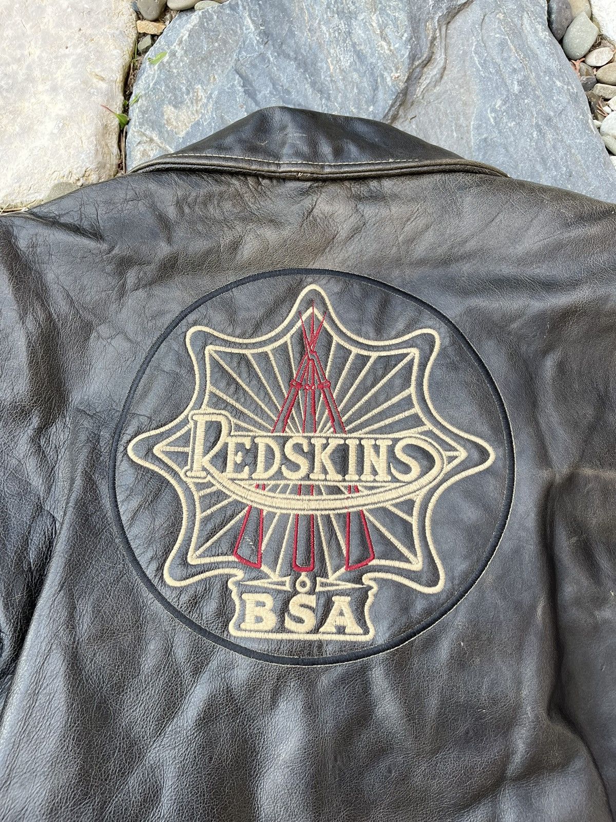 NFL × Vintage Vintage leather Redskins biker jacket distressed ramones Size US XL / EU 56 / 4 - 24 Thumbnail