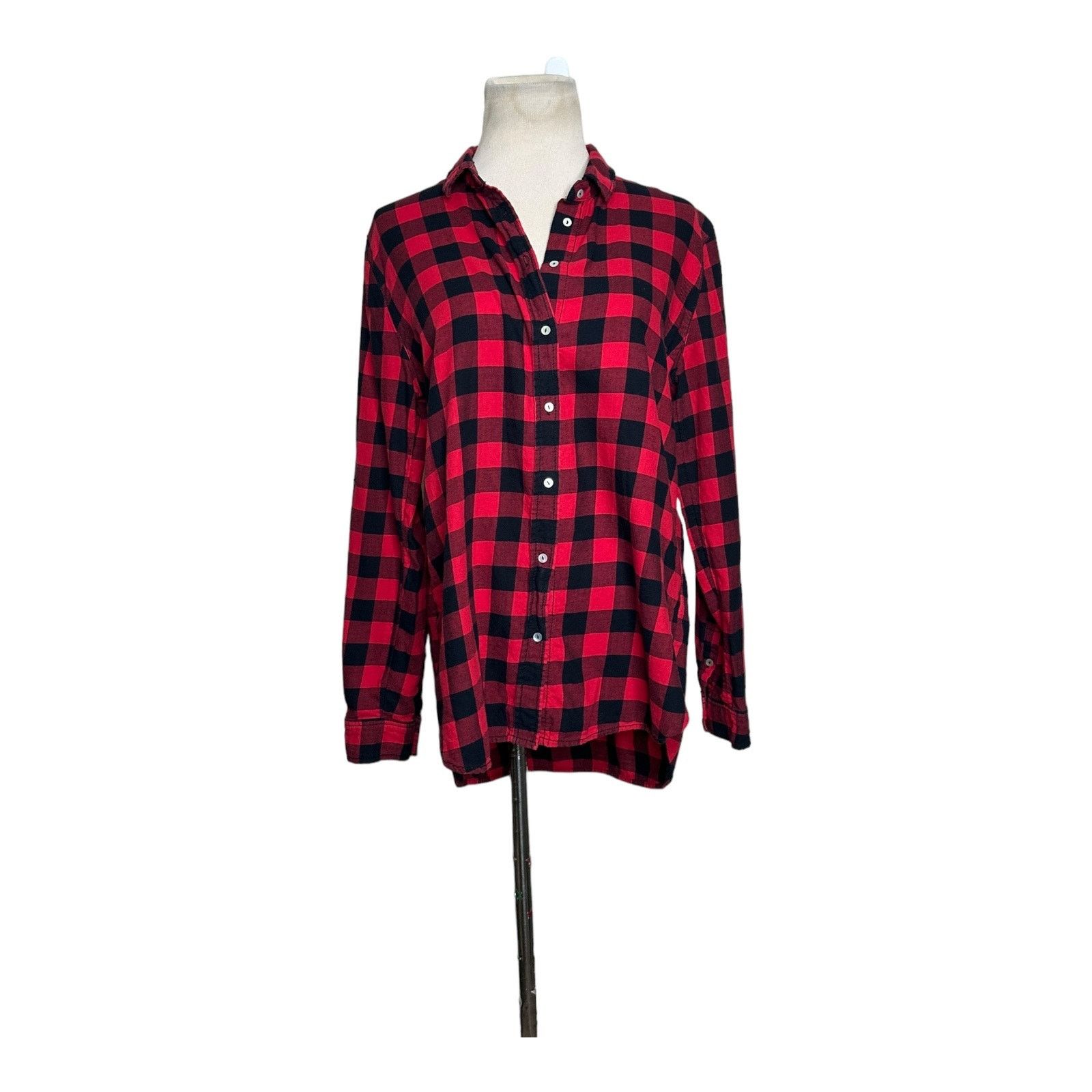 H&M H&M red black plaid long sleeves button flannel shirt size 8 Size M / US 6-8 / IT 42-44 - 9 Thumbnail
