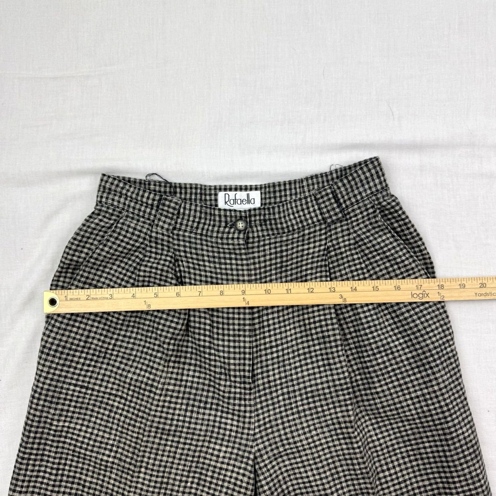 Vintage VINTAGE Rafaella Pants Womens 10 Linen Cotton Plaid Trousers Hipster 80s 90s Size 32" / US 10 / IT 46 - 6 Thumbnail