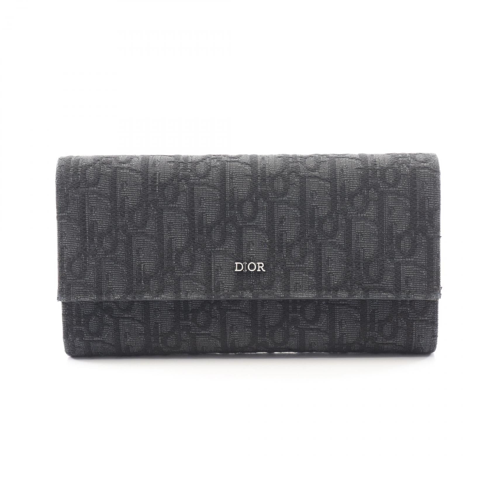Dior Dior Dior Oblique Jacquard long bifold wallet Textile Long Wallet DUTY FREE for USA Size ONE SIZE - 1 Thumbnail