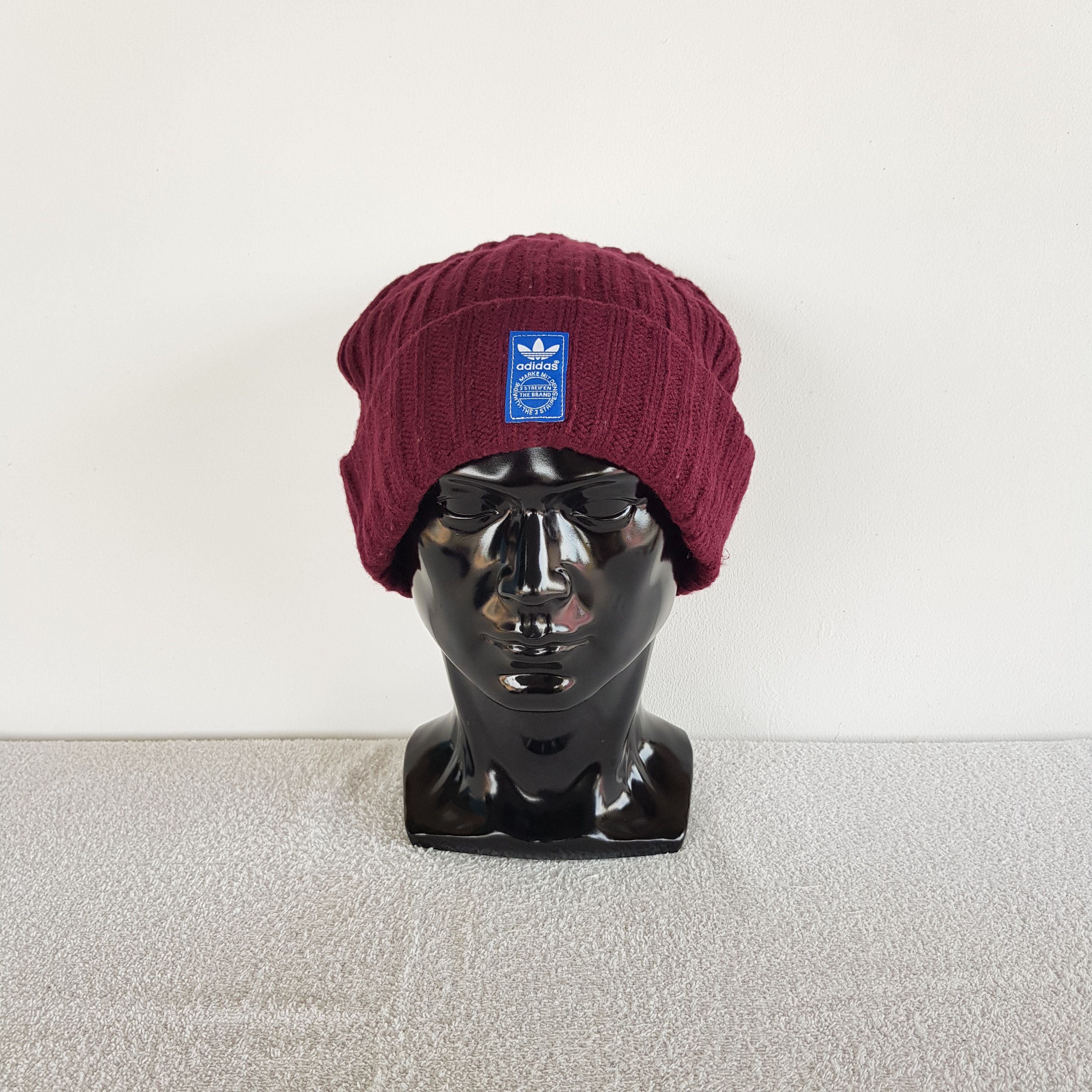 Adidas Vintage Adidas Beanie Y2K Adidas Knit Snow Caps Hats Size ONE SIZE - 2 Thumbnail