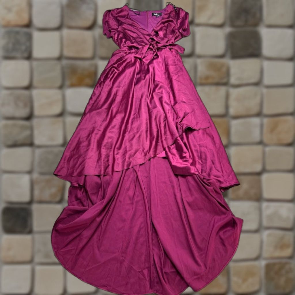 Lulus Lulus Dress Womens Small Purple Ruffle Blouson Satin Midi New Size S / US 4 / IT 40 - 1 Thumbnail