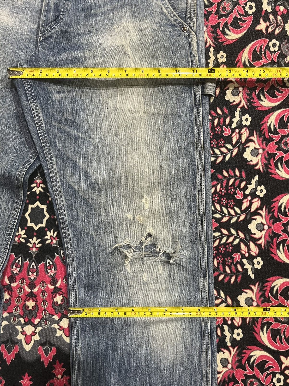 Oshkosh ⚡️Vintage⚡️Oshkosh Carpenter Distressed Blue Washed Jeans Size US 31 - 14 Thumbnail