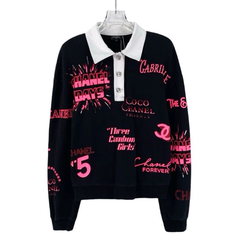 Chanel Chanel Color-block graffiti letter print lapel long-sleeved Size S / US 4 / IT 40 - 1 Thumbnail