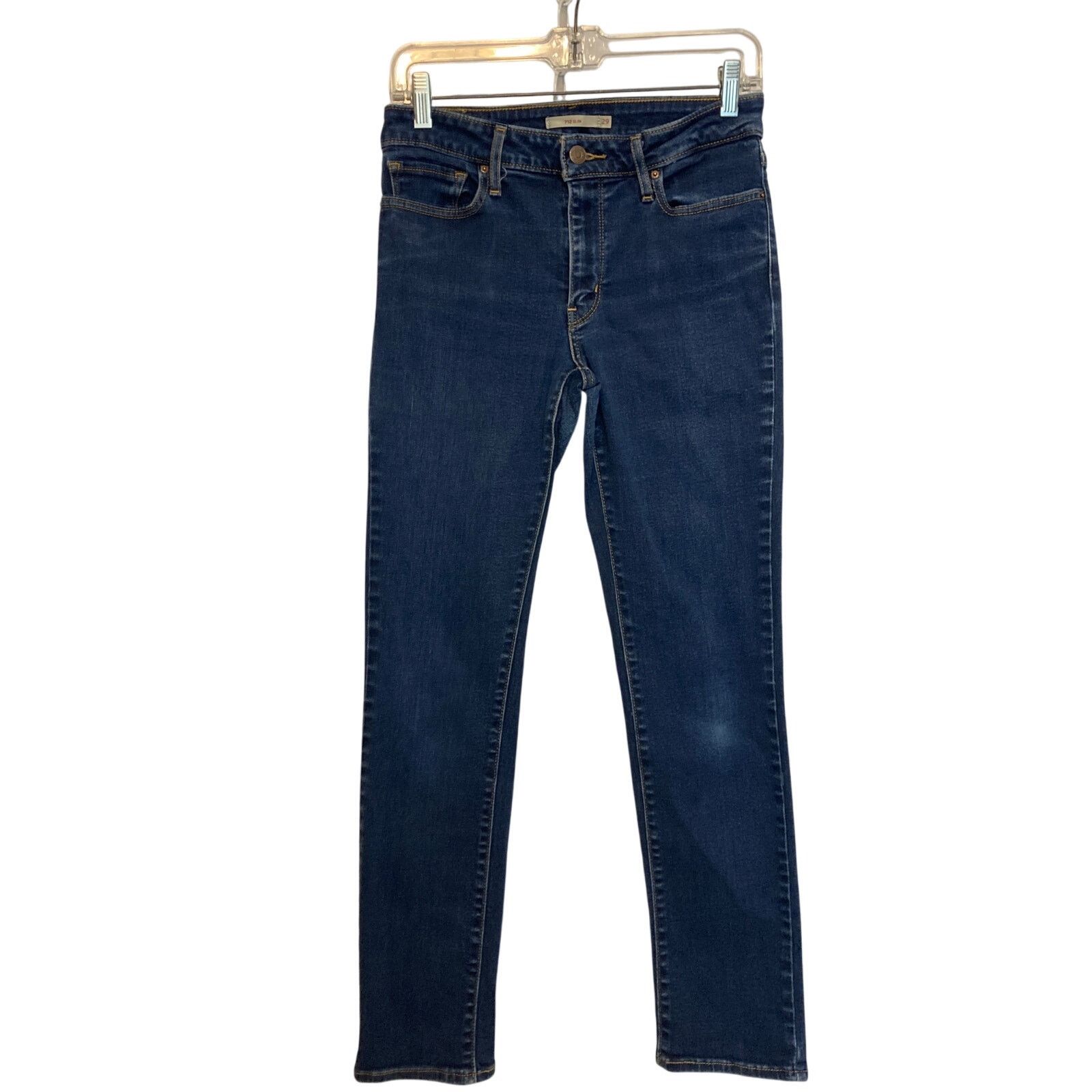 Levi's Levi’s 712 Slim Straight Leg Mid Rise Blue Denim Jeans Pants Size 29" - 1 Thumbnail