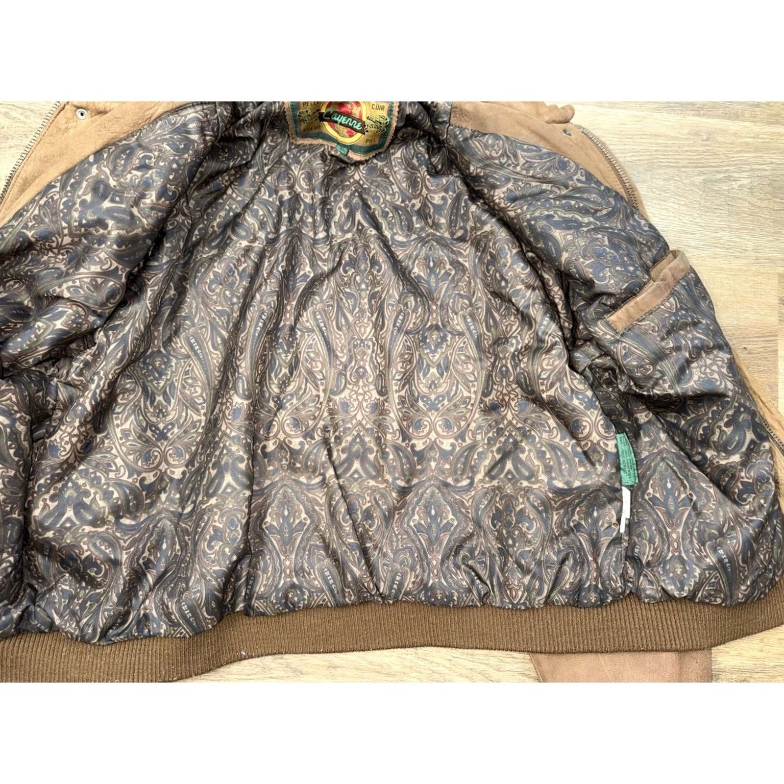 Vintage Vintage Cayenne Leather Bomber Jacket - Brown - Mens - XL - Zip - Softshell Size US XL / EU 56 / 4 - 3 Thumbnail
