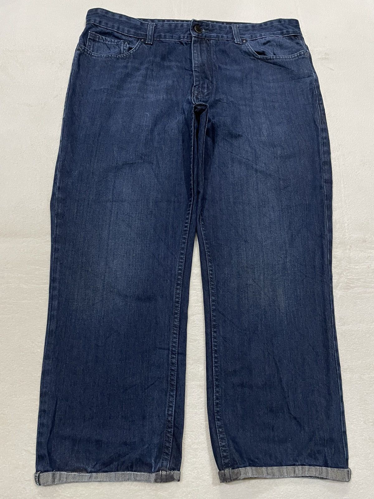 Calvin Klein Vintage Calvin Klein Distressed Slim Straight Cut Dark Jeans Size US 37 - 1 Thumbnail