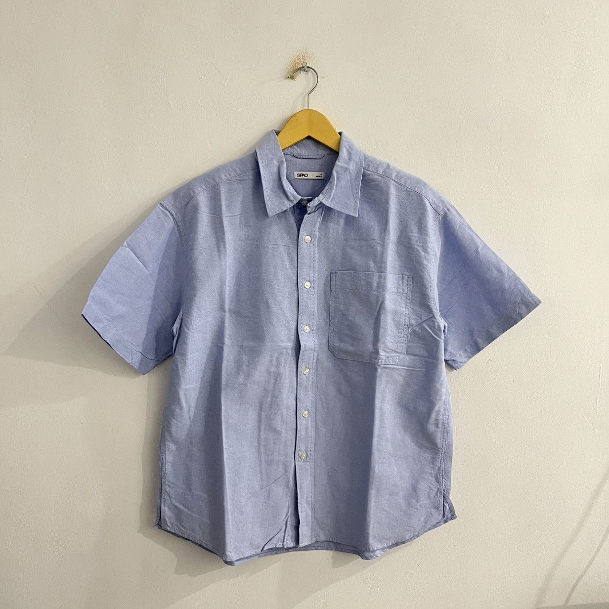 Japanese Brand Spao Soft Blue Basic Button Up Shirt Size US S / EU 44-46 / 1 - 1 Thumbnail
