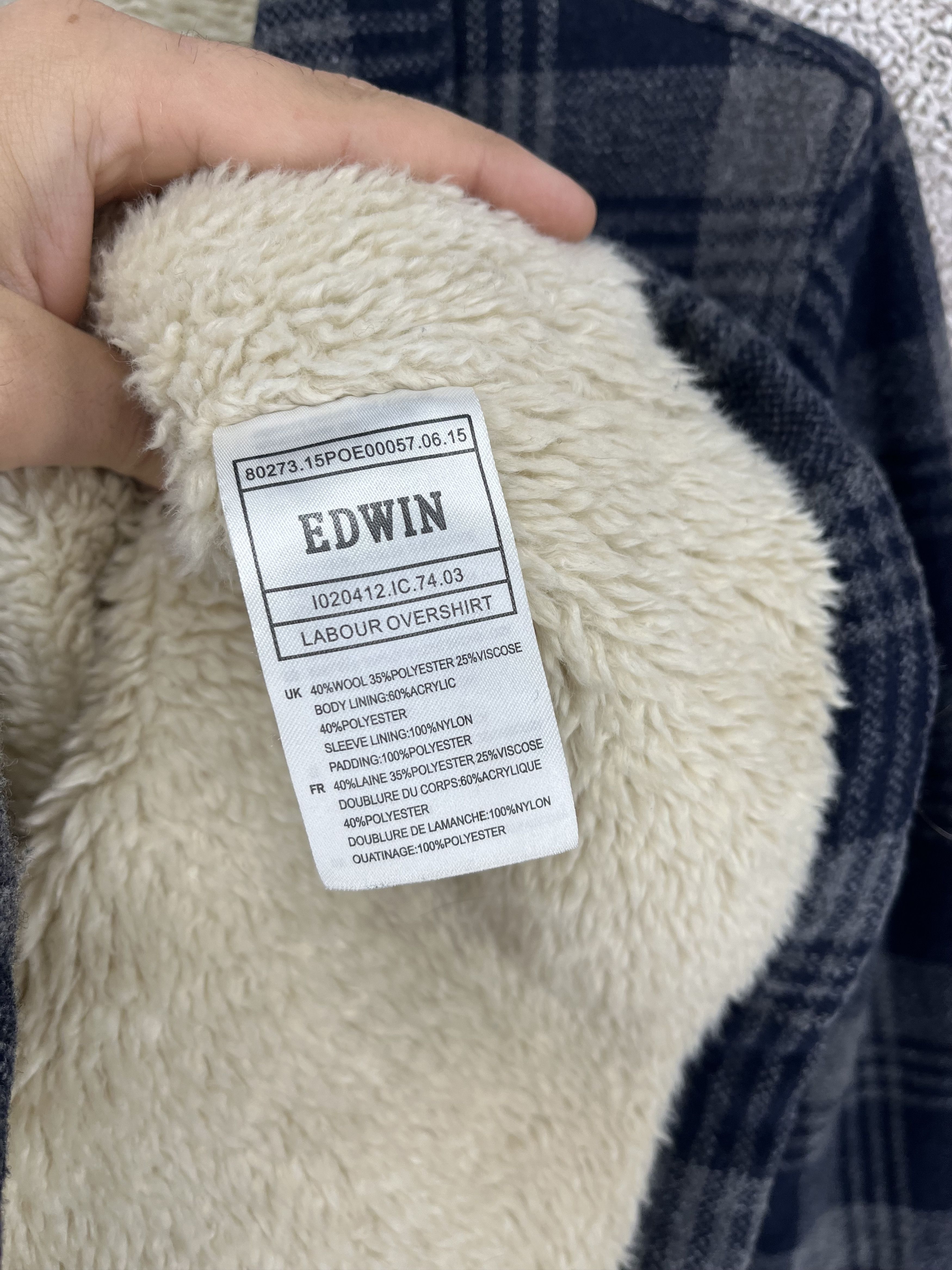 Edwin Edvin Sherpa-Lined Flannel Shirt Jacket Men’s Size-M Size US M / EU 48-50 / 2 - 9 Thumbnail
