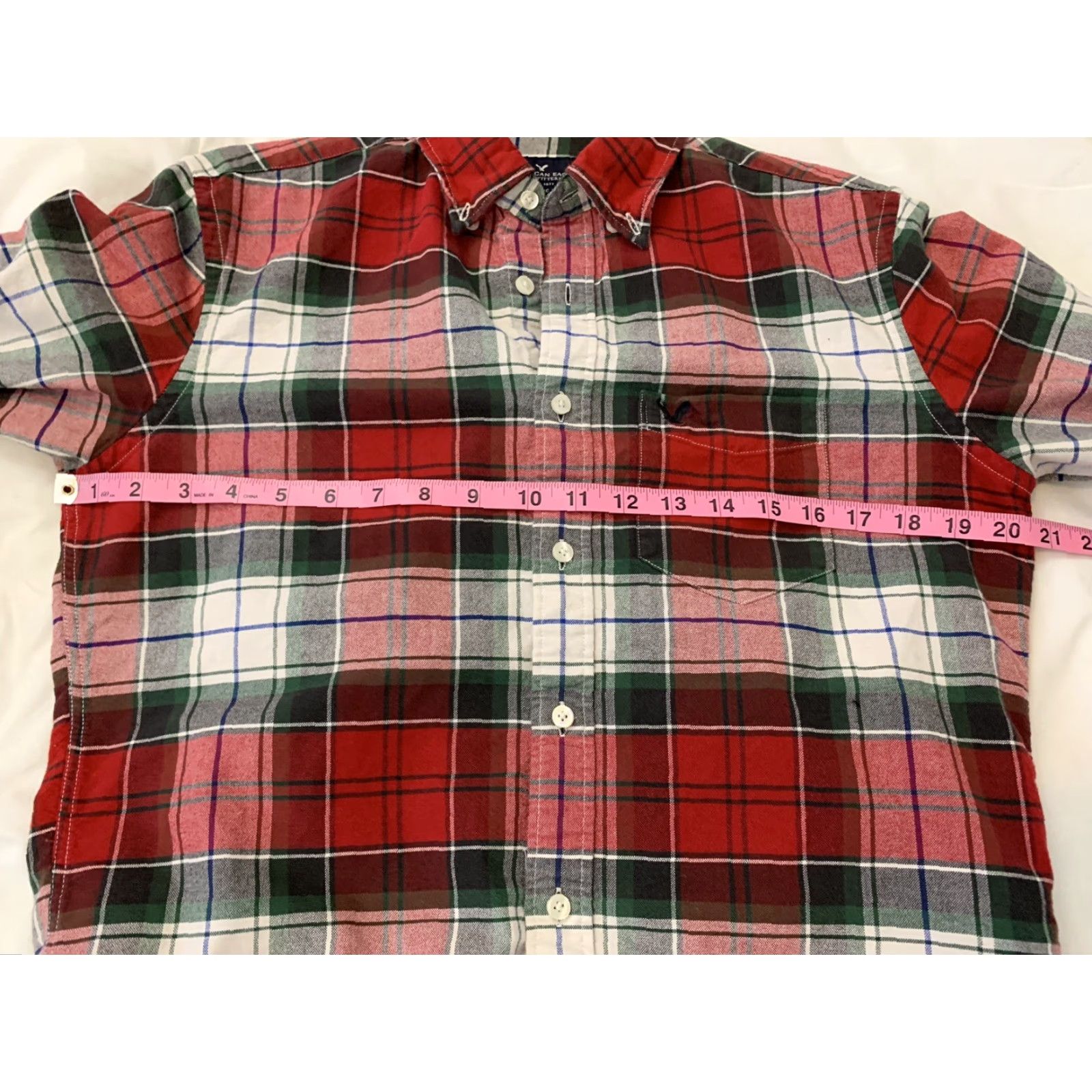 American Eagle Outfitters American Eagle Outfitters Plaid Long Sleeve Button Shirt Mens Small Red Classic Fit Shirt Size US S / EU 44-46 / 1 - 4 Thumbnail