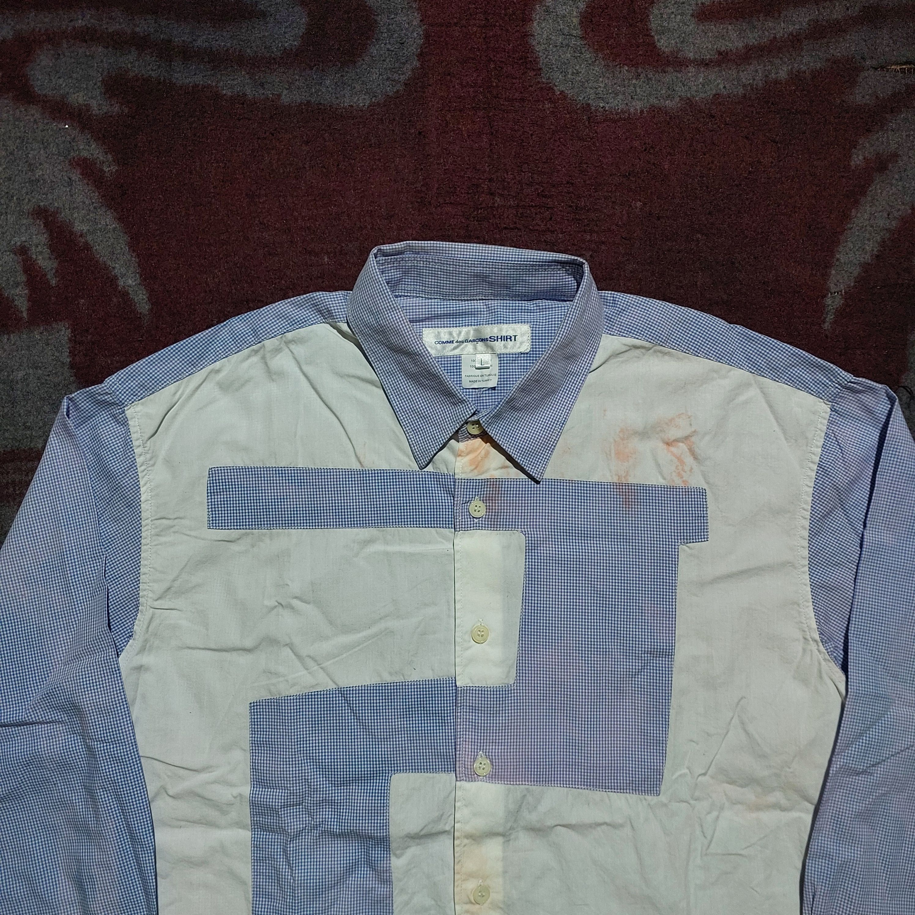 Comme des Garcons SHIRT 00's CDG SHIRT Patchwork Gingham Check Button Up Shirt Size US L / EU 52-54 / 3 - 3 Thumbnail