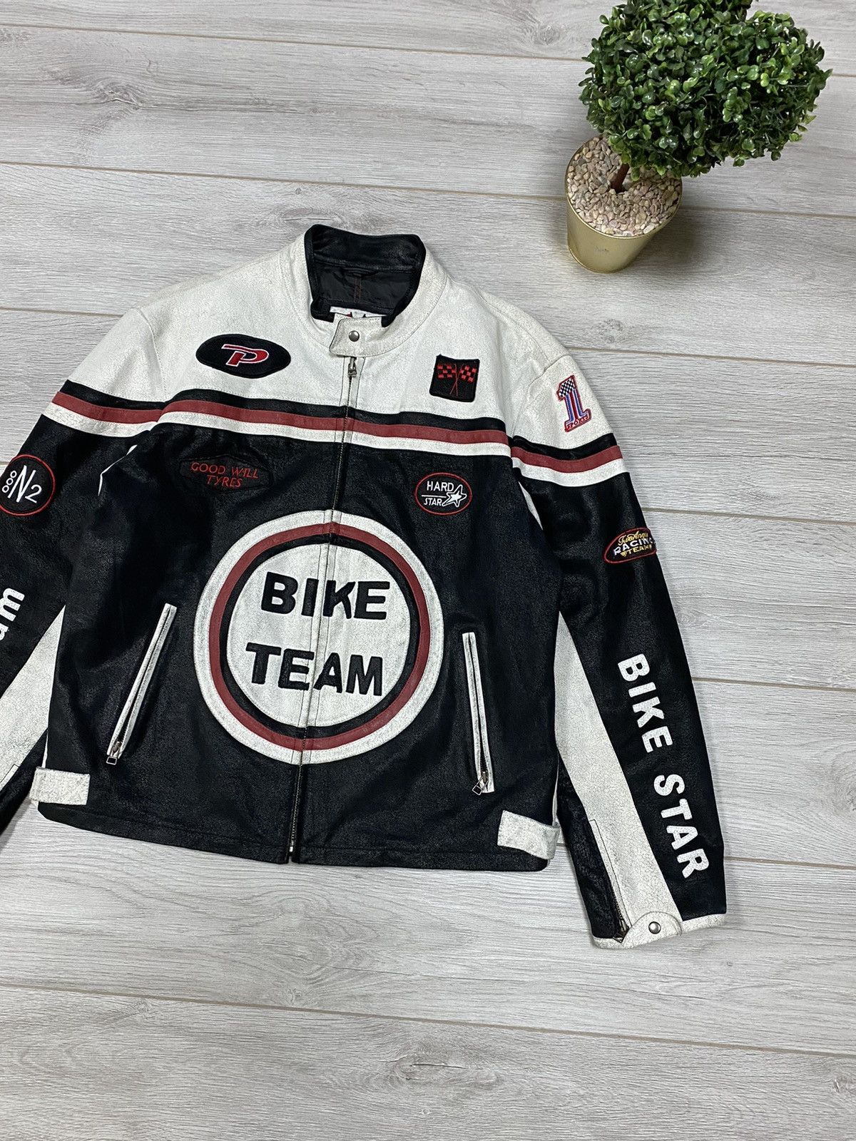 Vintage Bike Team vintage leather racing jacket Size US XL / EU 56 / 4 - 3 Thumbnail