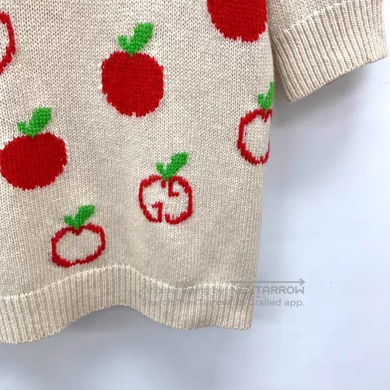 Gucci Gucci Apricot-coloured apple inlaid wool round-neck short- Size S / US 4 / IT 40 - 4 Thumbnail