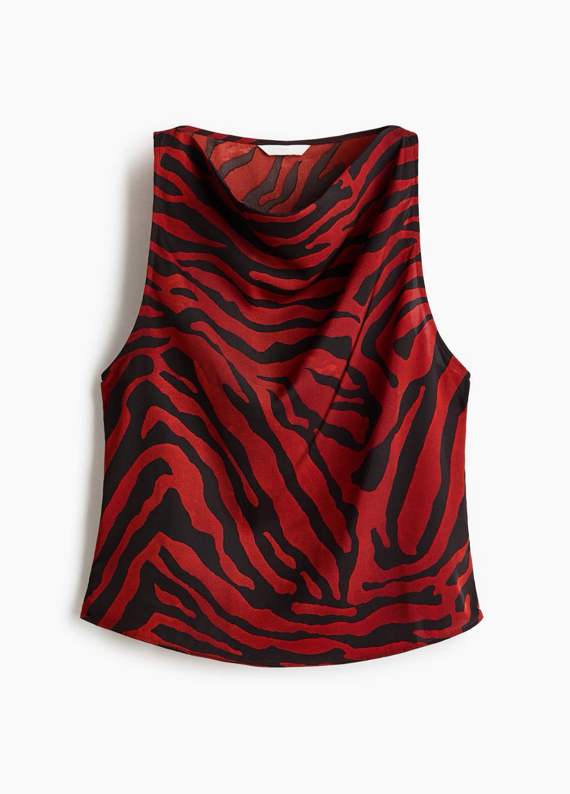 H&M H&M Cowl Neck Satin Top Zebra Rust Size L / US 10 / IT 46 - 3 Thumbnail