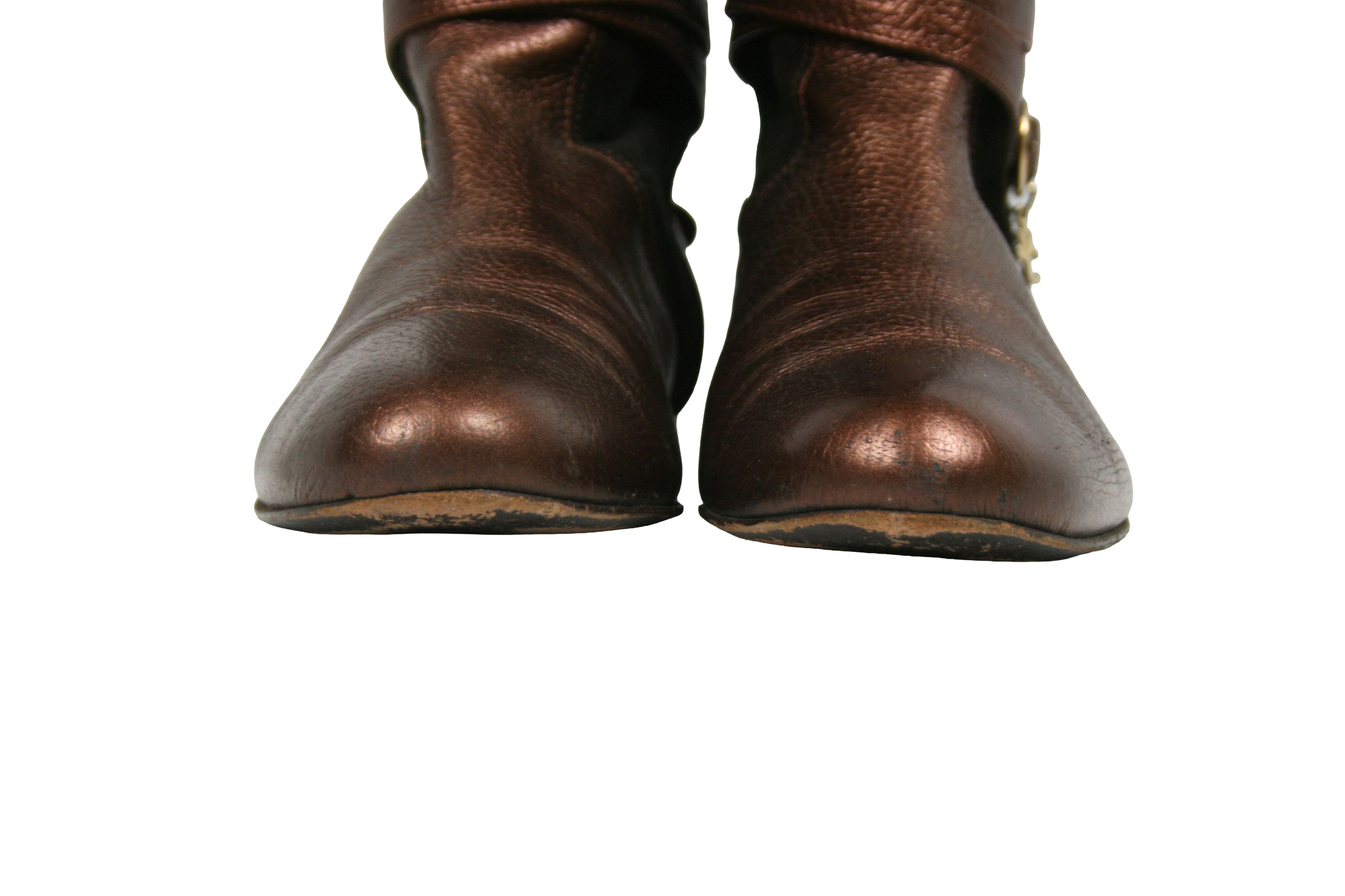 Versace 00S VJC Logo Leather Suede Riding Boots Vintage Size US 10 / IT 40 - 4 Thumbnail