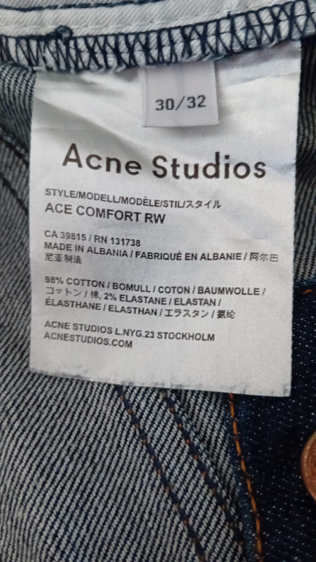 Acne Studios Acne Studios Ace Comfort RW Jeans sz 30x32 Size US 30 / EU 46 - 9 Thumbnail