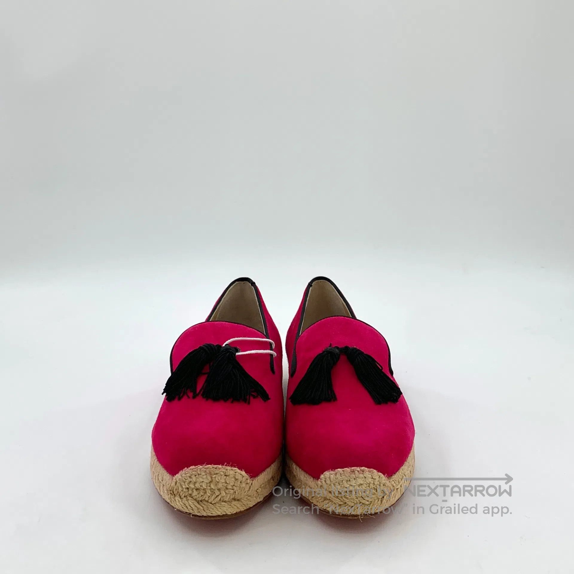 Christian Louboutin Christian Louboutin Fuchsia fringe woven casual flat fishe Size US 6.5 / IT 36.5 - 3 Thumbnail
