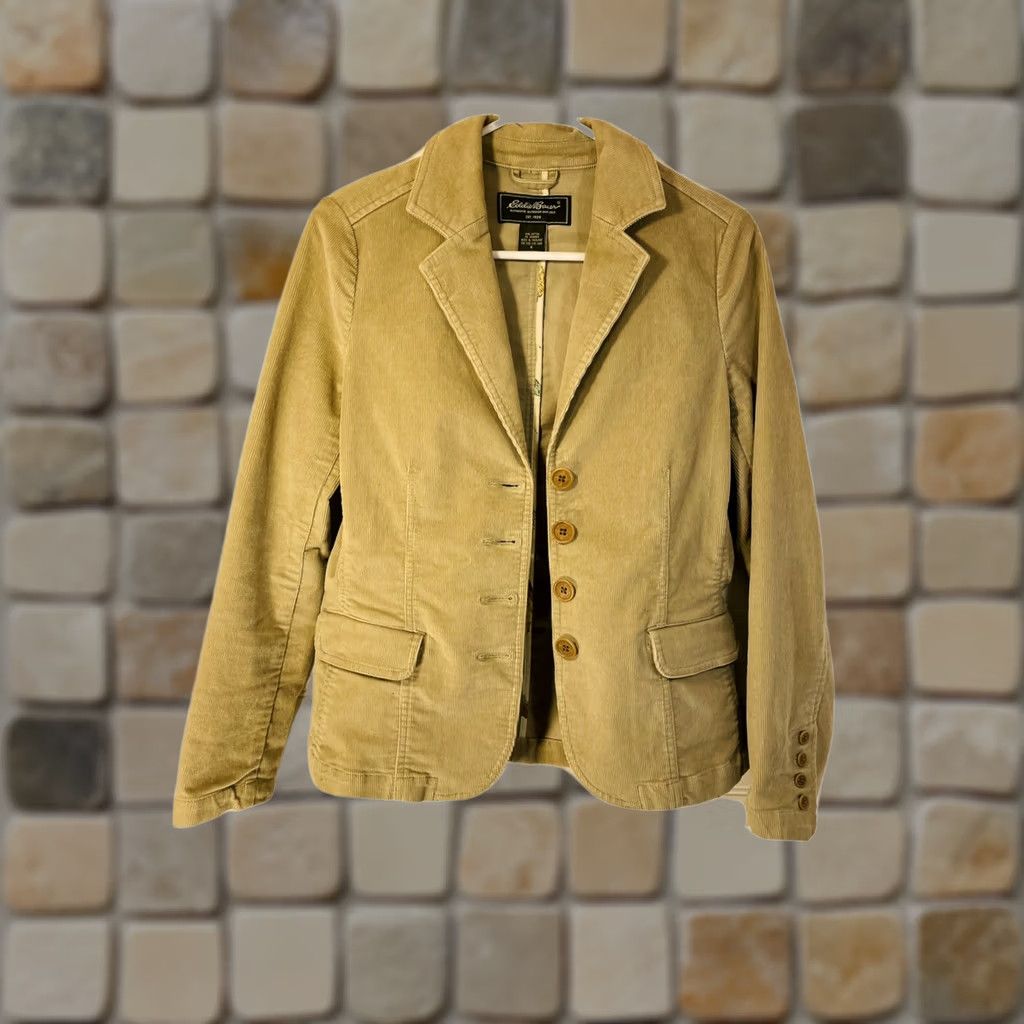 Eddie Bauer Eddie Bauer Blazer Corduroy Jacket Tan Beige Women's Size 4 Cotton Blend Pre-owned Jacket Size S / US 4 / IT 40 - 1 Thumbnail