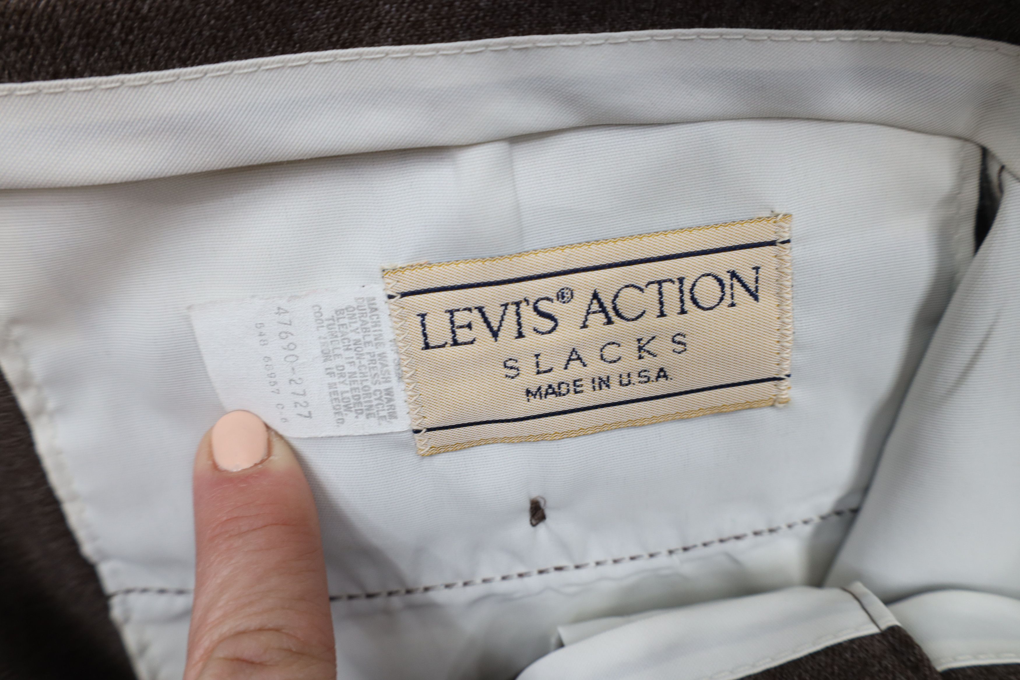 Levi's × Vintage Vintage 70s 80s Levis Flared Wide Leg Chino Pants Brown USA Size US 36 / EU 52 - 7 Thumbnail