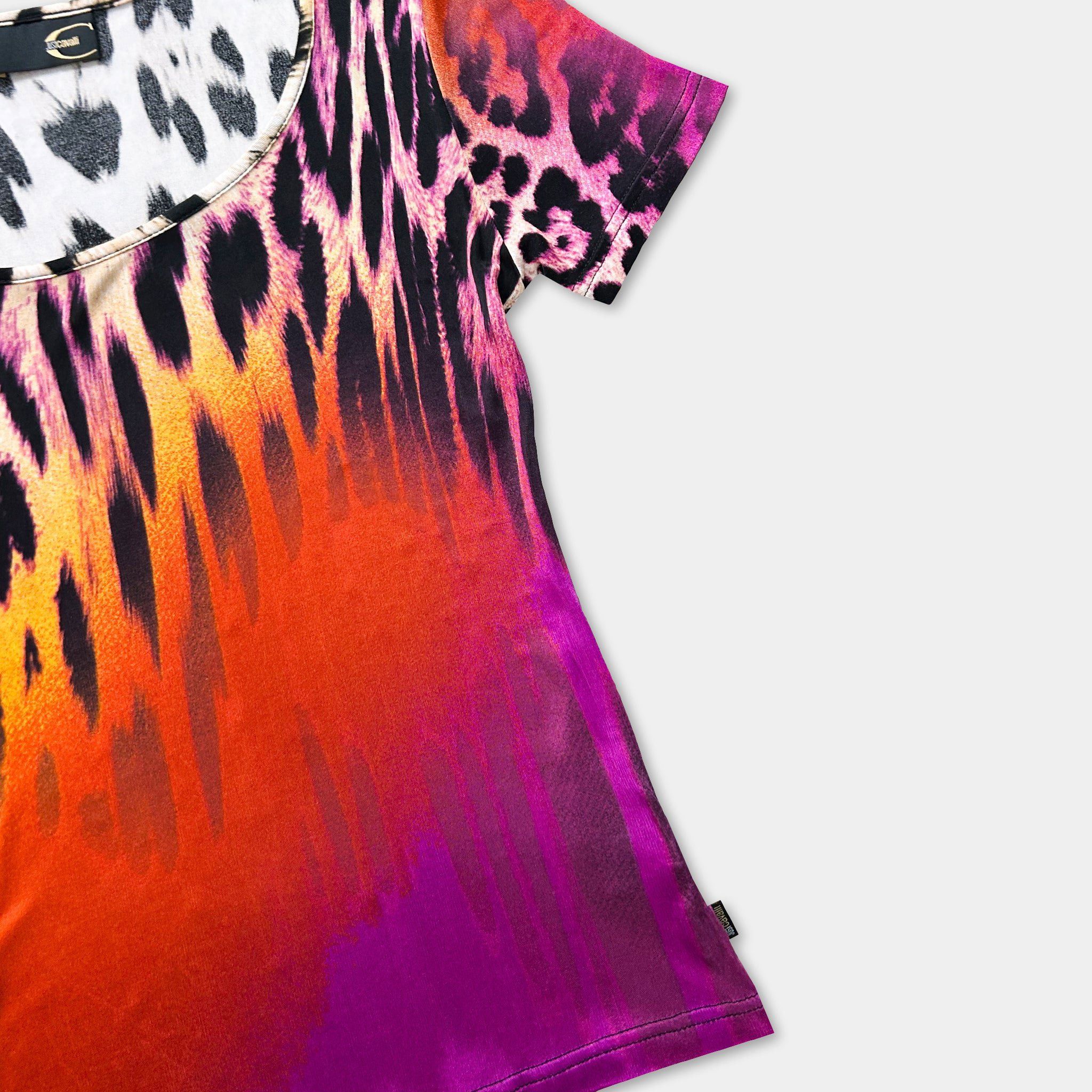 Other Cavalli 2000's Tiger Rainbow Graphic Top Size S / US 4 / IT 40 - 2 Thumbnail