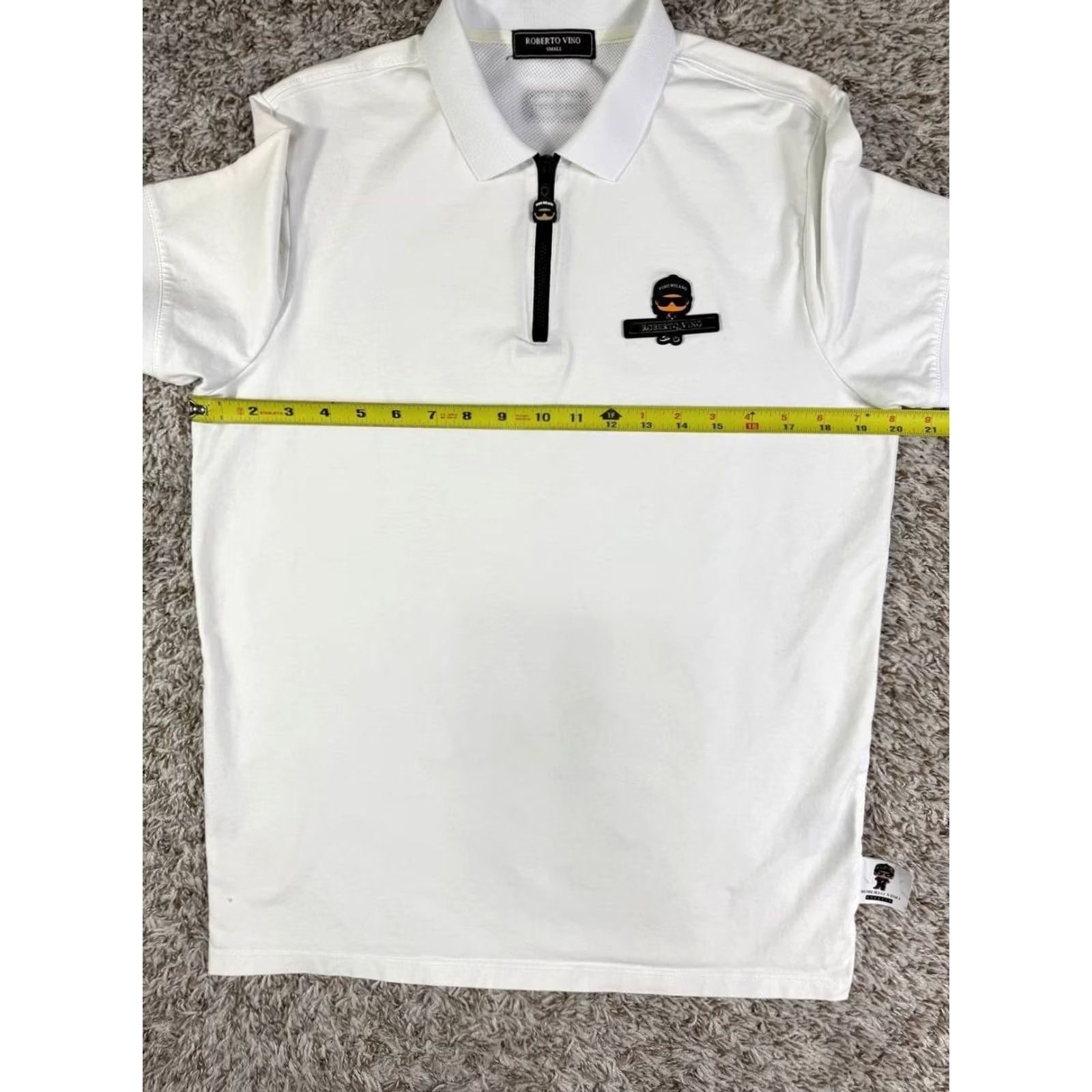 Vintage Roberto Vino Shirt Mens S White Gansta Zip Neck Polo Men Size Size US S / EU 44-46 / 1 - 5 Thumbnail