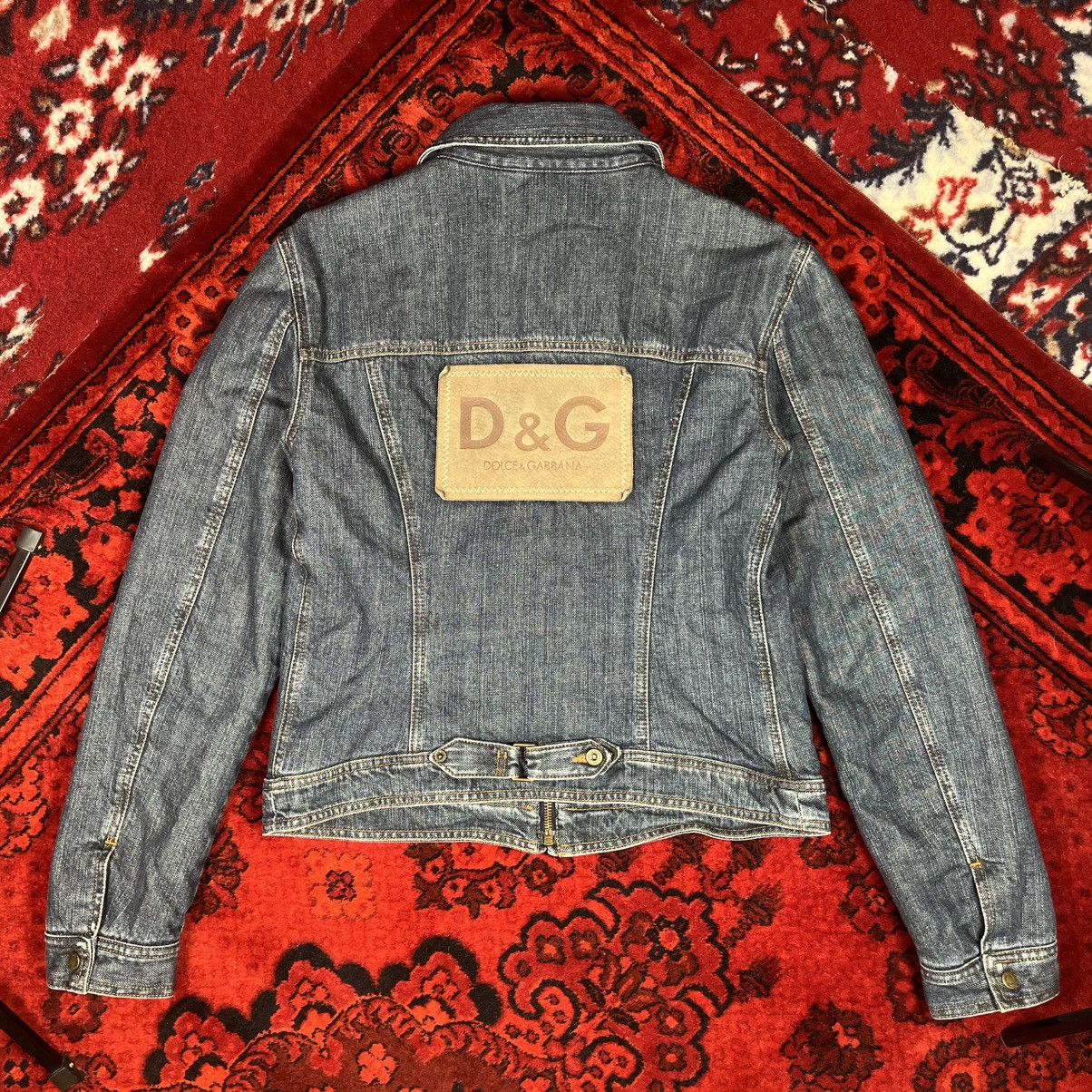 Dolce & Gabbana Dolce & Gabbana Denim Jacket Tiger Lining Logo Back Patch Size L / US 10 / IT 46 - 4 Thumbnail
