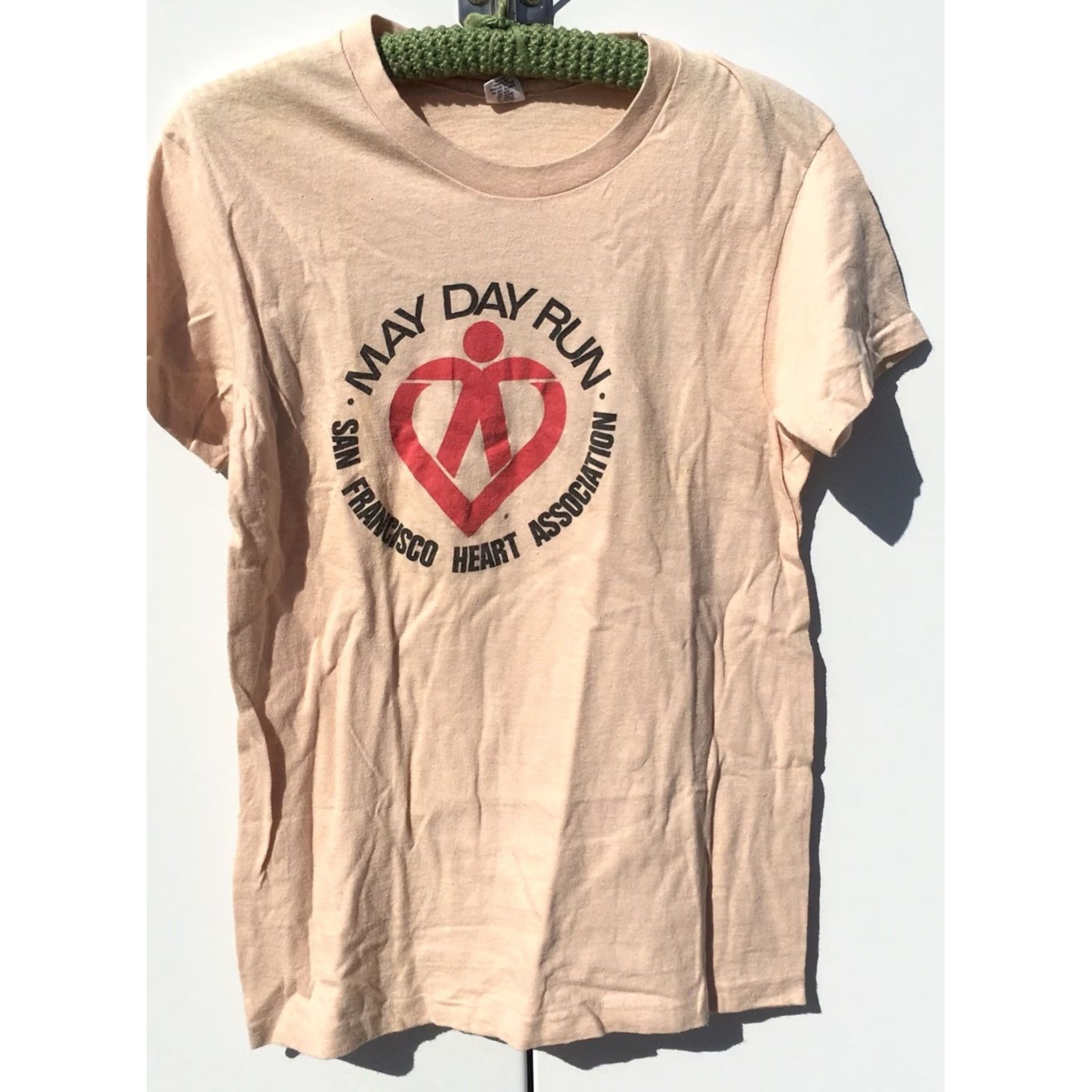 Hanes VINTAGE May Day Run San Francisco Heart Association T-Shirt California Federal M Hanes 100% Cotton Short Sleeve Graphic Tee Men Beige 1970s M Size US M / EU 48-50 / 2 - 7 Thumbnail