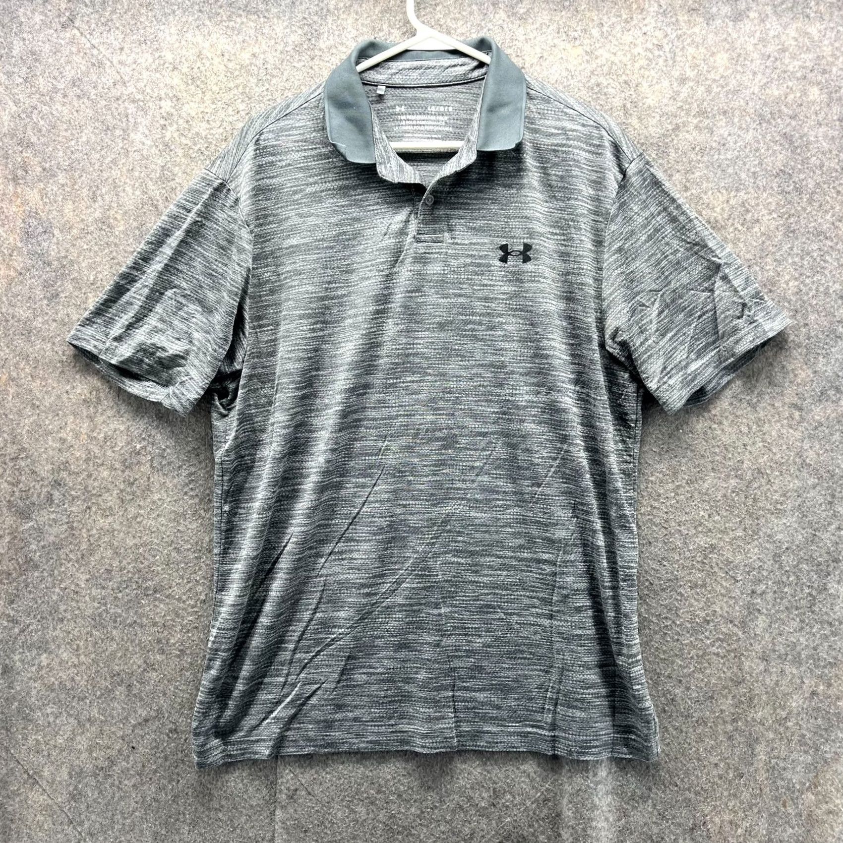 Under Armour VINTAGE Under Armour Polo Shirt Men L Gray Heather Polo Shirt Gray Mens Regular Short Sleeve Collared Button Size US L / EU 52-54 / 3 - 2 Thumbnail