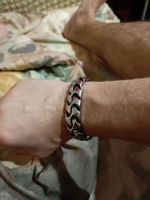 Other 17 mm width + 20 Cm Length Dragon Skin Cuban Chain Bracelet Size ONE SIZE - 3 Thumbnail