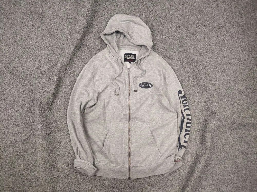 Von Dutch Von Dutch Vintage Gray Zip Hoodie Big sleeves Logo Y2K Style Size US L / EU 52-54 / 3 - 1 Thumbnail