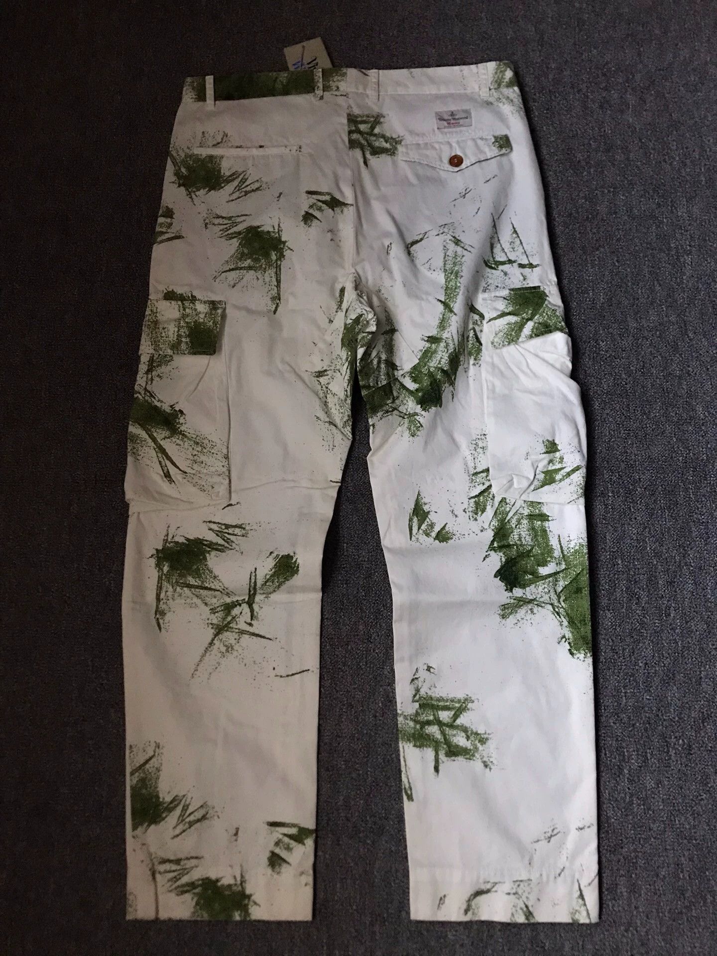 Vivienne Westwood VW Leaf Print 100% Cotton Cargo Pants 50 Size US 34 / EU 50 - 2 Thumbnail
