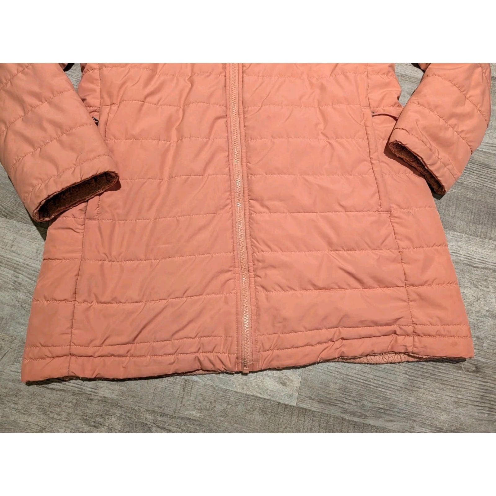 The North Face The North Face Jacket Womens Large Pink Mossbud Reversible Hooded Fleece Parka Size L / US 10 / IT 46 - 3 Thumbnail