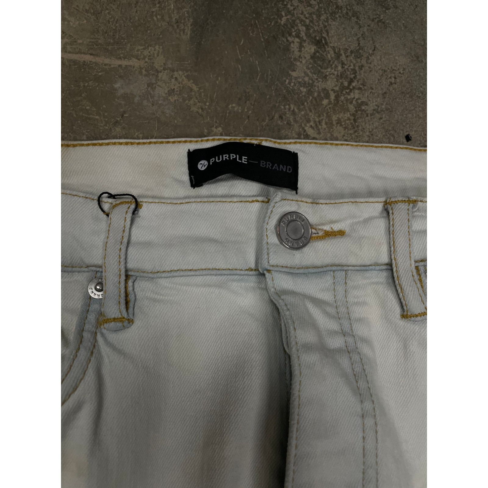 Purple Purple Jeans White Olive Stitch Used 30 Size US 30 / EU 46 - 3 Thumbnail