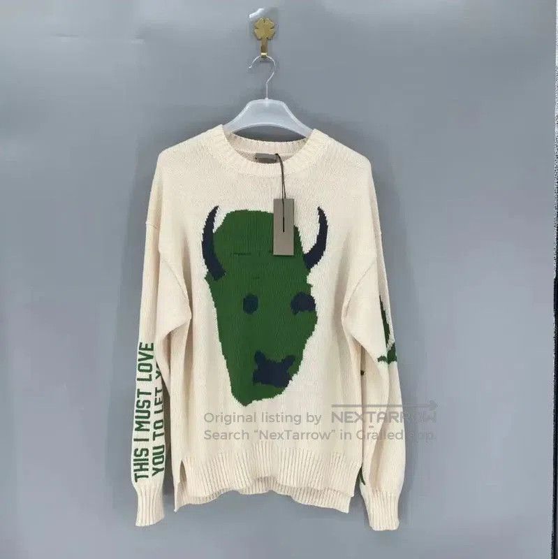 Dior Dior Men's Cream Wool Sweater with Graphic Design . Size US M / EU 48-50 / 2 - 1 Thumbnail