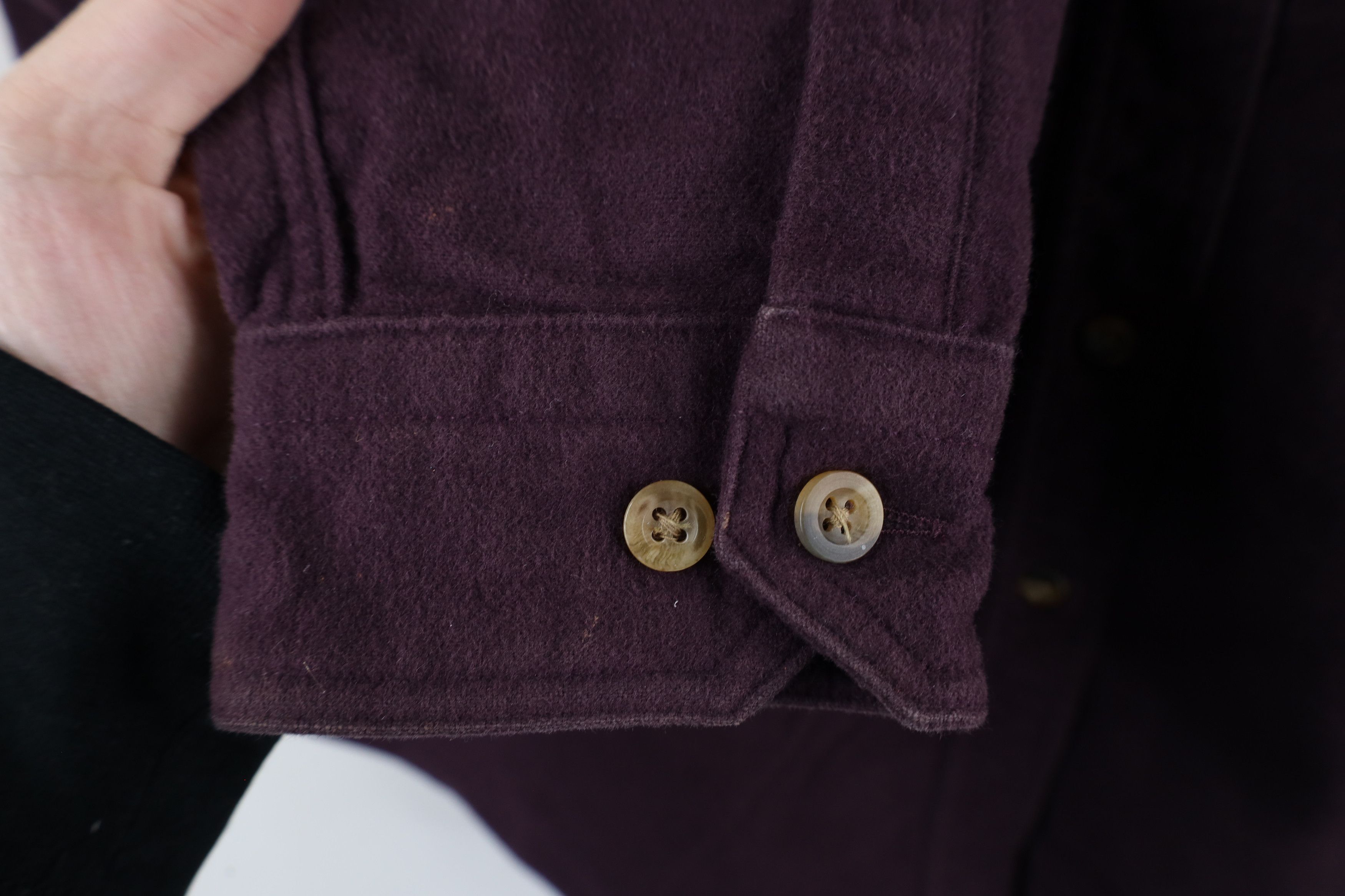 Lands' End × Vintage Vintage 90s Lands End Chamois Cloth Button Shirt Purple Size M / US 6-8 / IT 42-44 - 4 Thumbnail