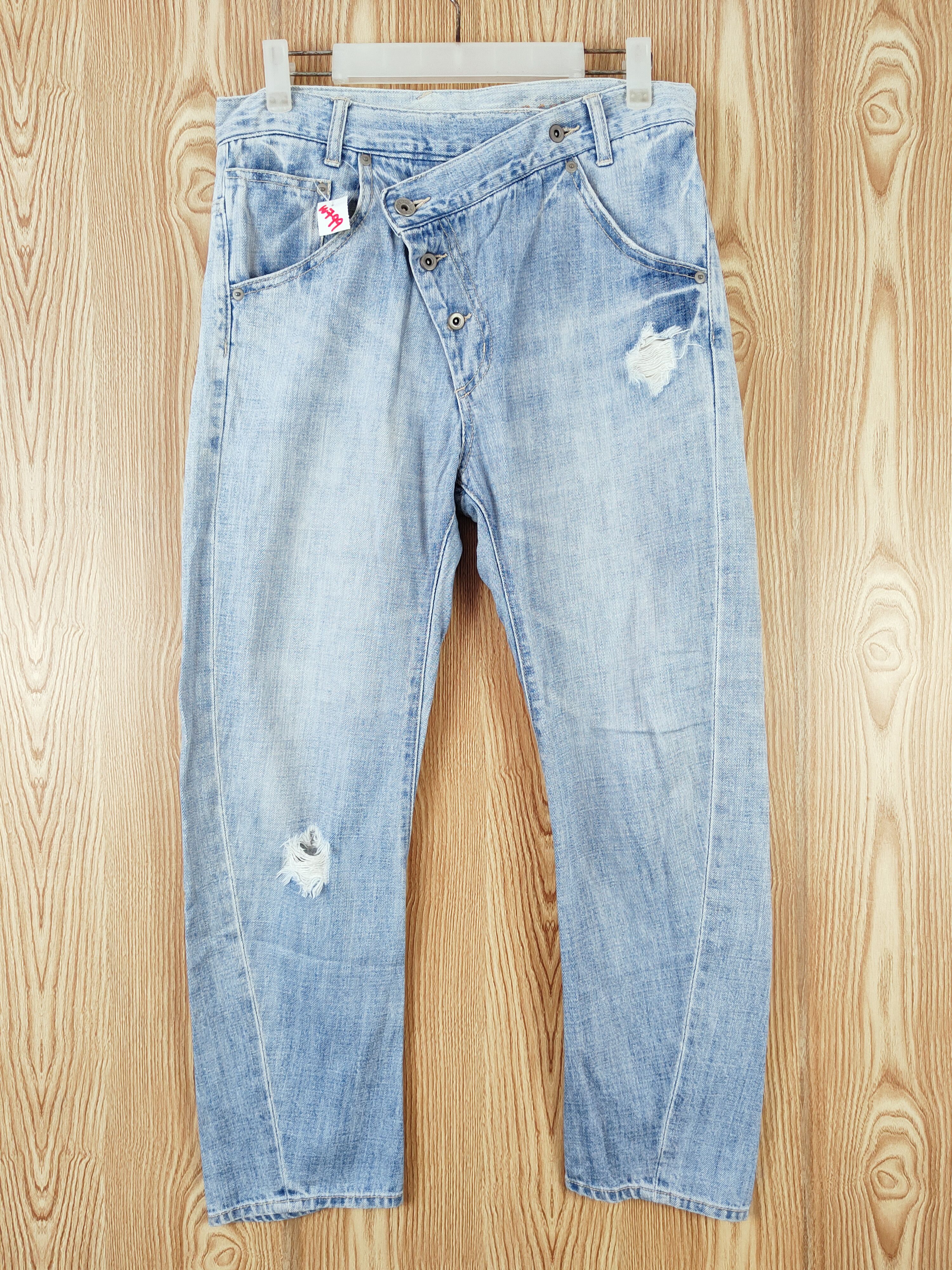 B.L.U.E Blue Faded Distressed Ripped Jeans #W799